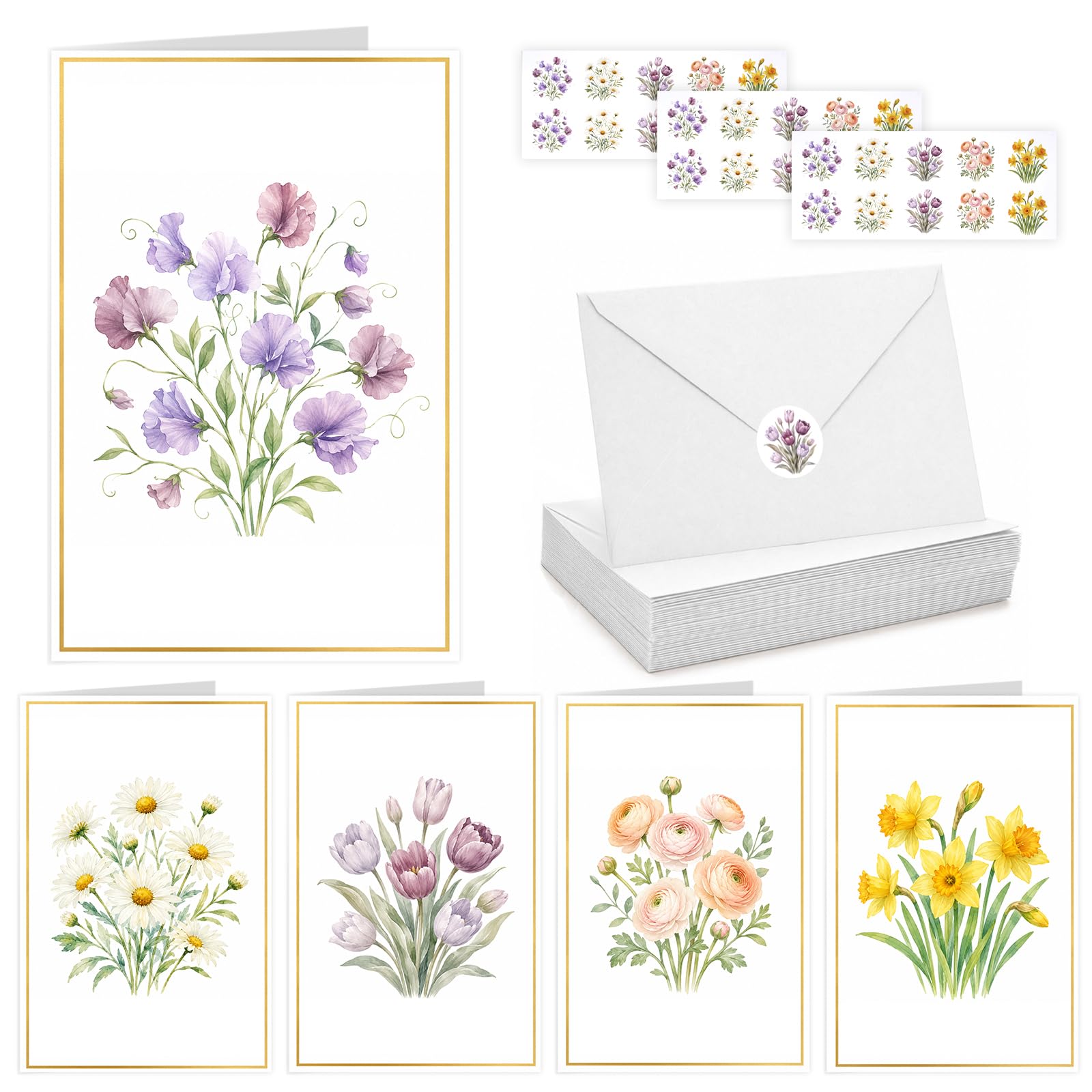 Urker Blank Cards and Envelopes,30 Pack Greeting Cards,Notelets Set