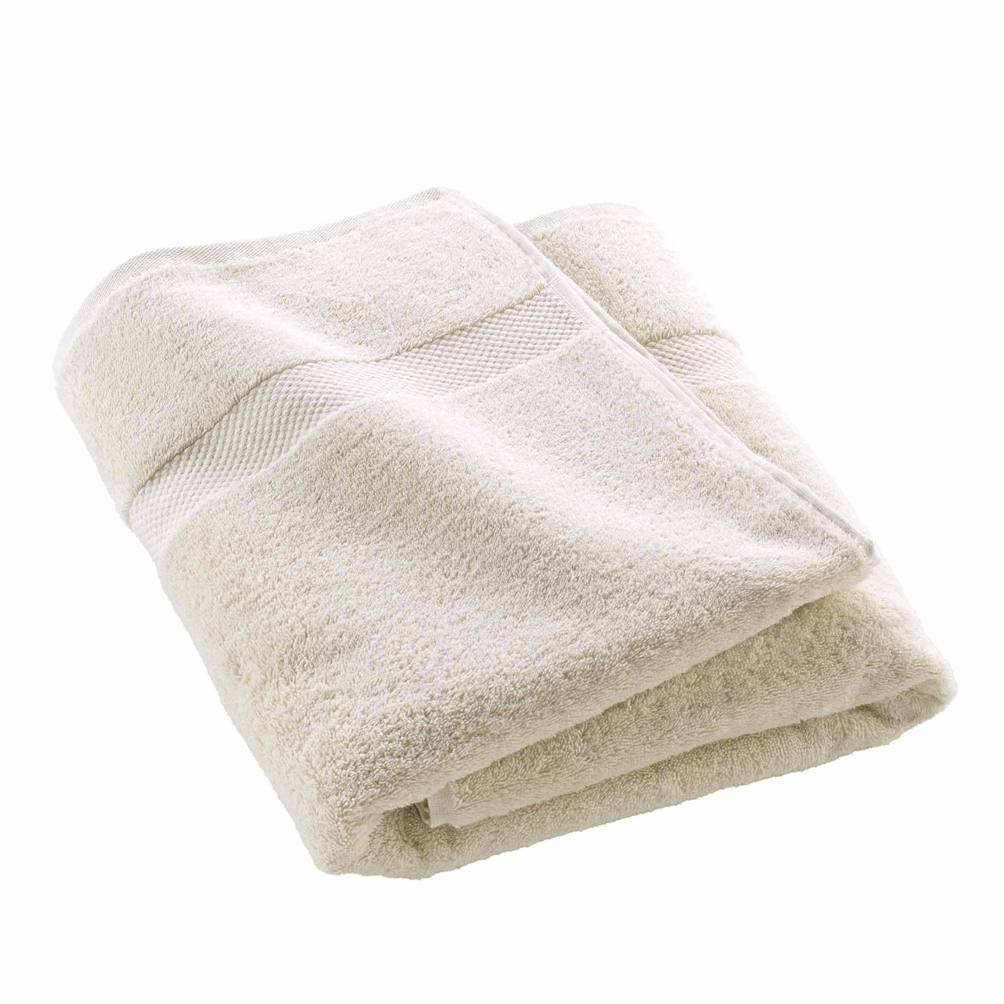 Douceur d'Intérieur, Elegance Sand Bath Towel 90 x 150 cm 100% Cotton Plain, White
