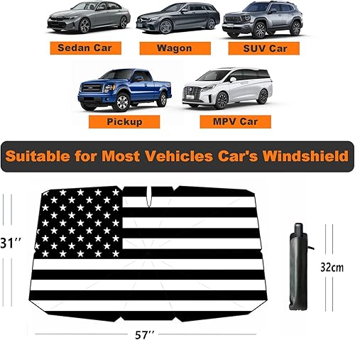 Miniatura 8 de Coricha Parasol para parabrisas de automóvil, Brella Shield Van Gogh, cielo estrellado de 57 x 31 pulgadas, parasol para ventana delantera, parasol