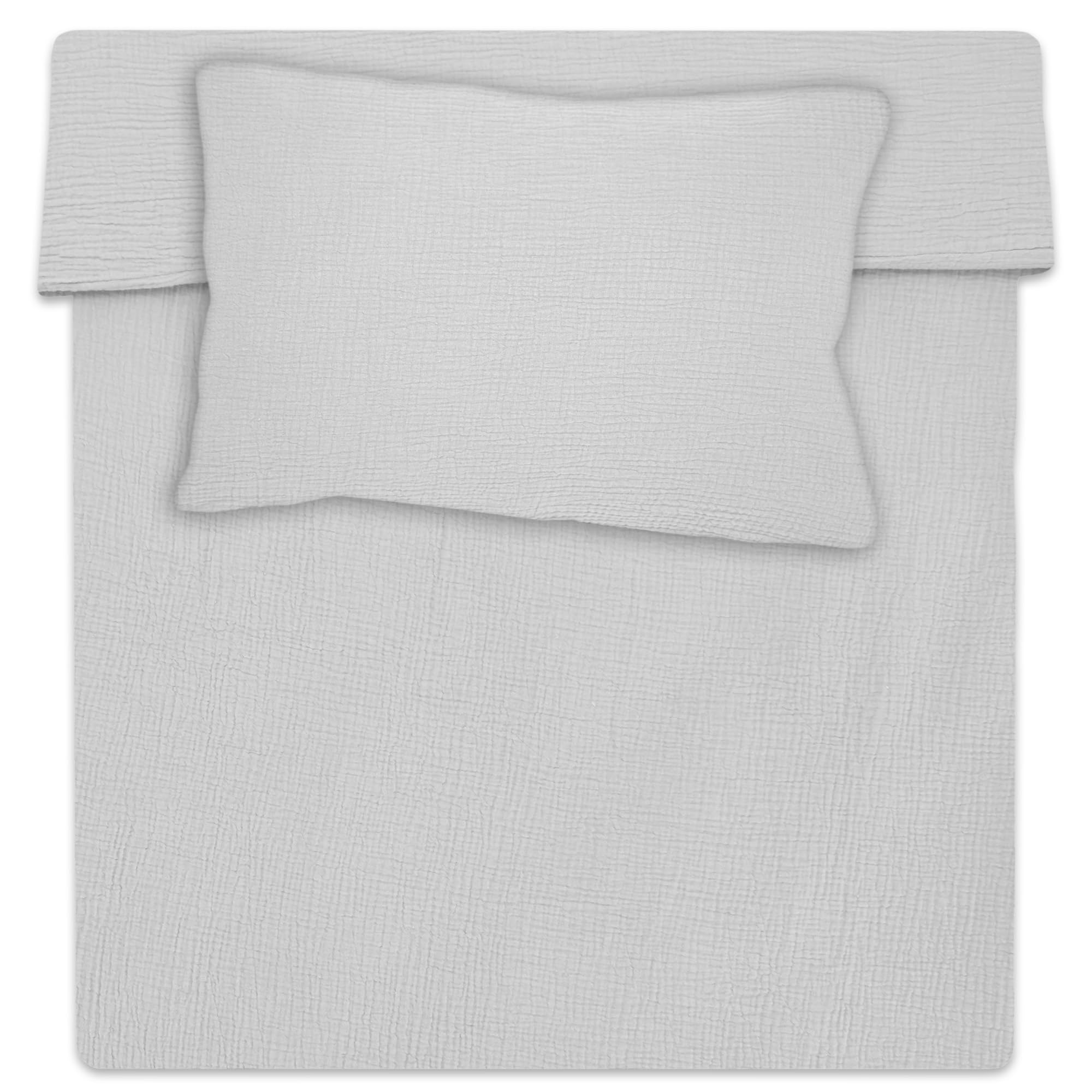 Totsy Baby Children's duvet cover Muslin 100 x 135 cm - children's bed linen set with pillowcase 60 x 40 cm Gray