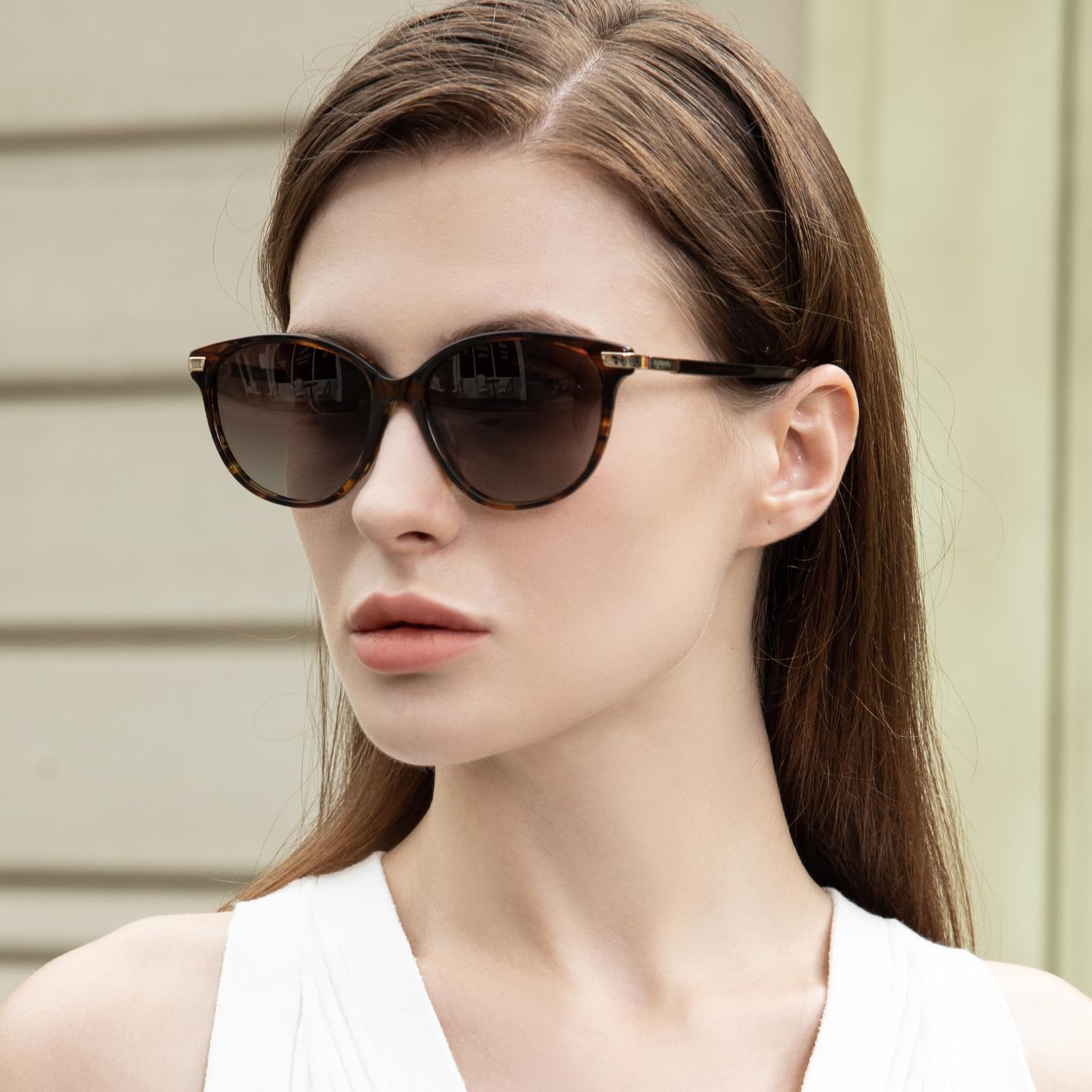 AVAWAY Cat-eye Lunettes de Soleil Femme Polarisées Vintage UV400 Protection