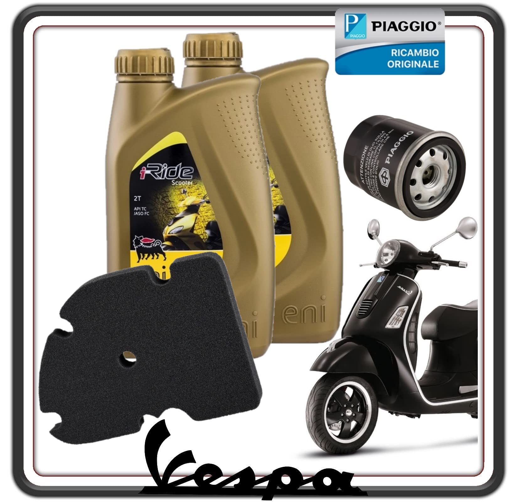 KIT TAGLIANDO FILTRO OLIO FILTRO ARIA ED OLIO PER PIAGGIO VESPA GTS 125 - GTS 250 - VESPA GTS 300 - GTS 300 TUTTI I MODELLI ORIGINALE PIAGGIO.