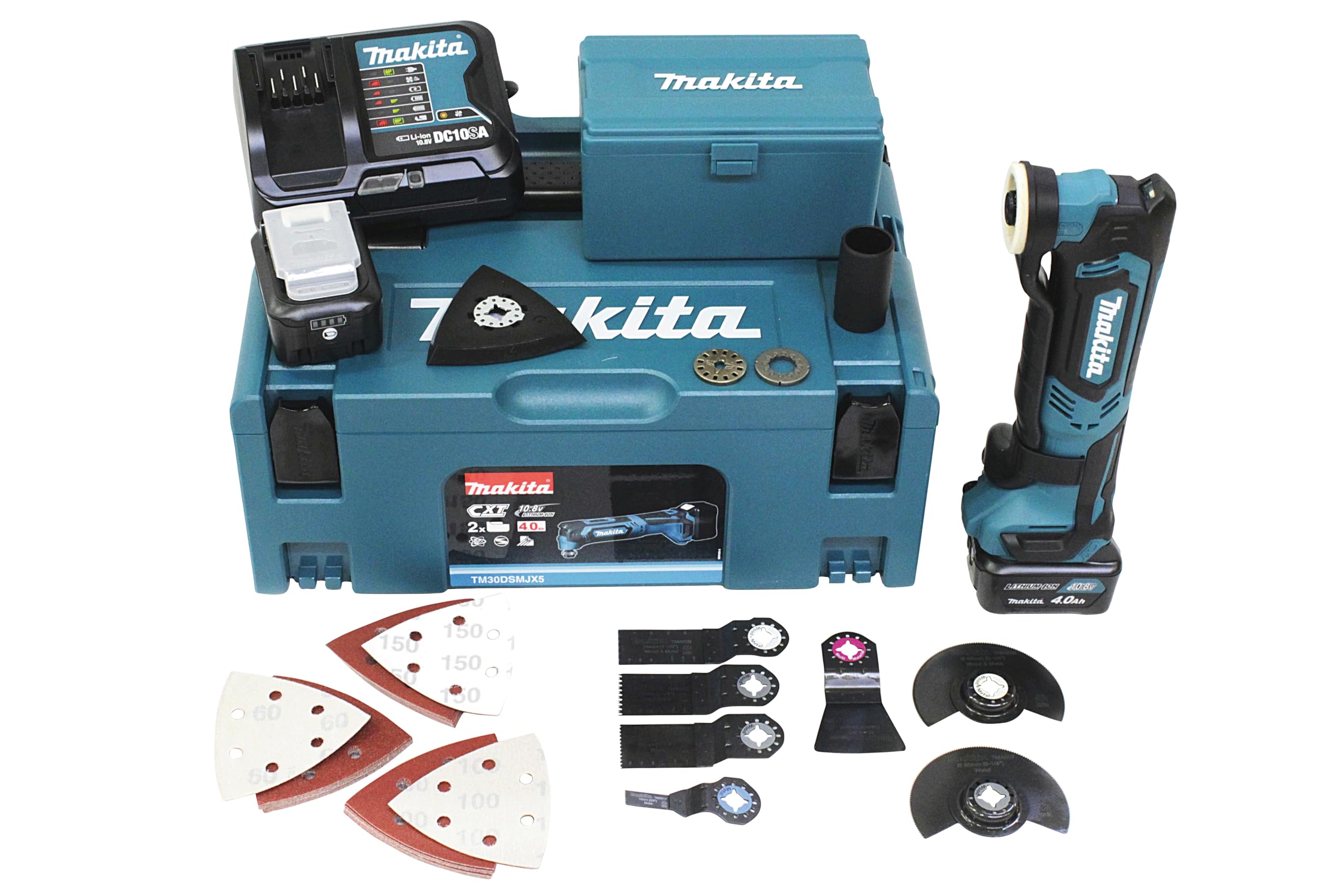 Makita - Herramienta tm30dsmjx5 inalámbrico multifunción 10,8 v / 4,0 ah, 2 baterías, cargador, makpac incluyó 41 piezas conjunto de accesorios