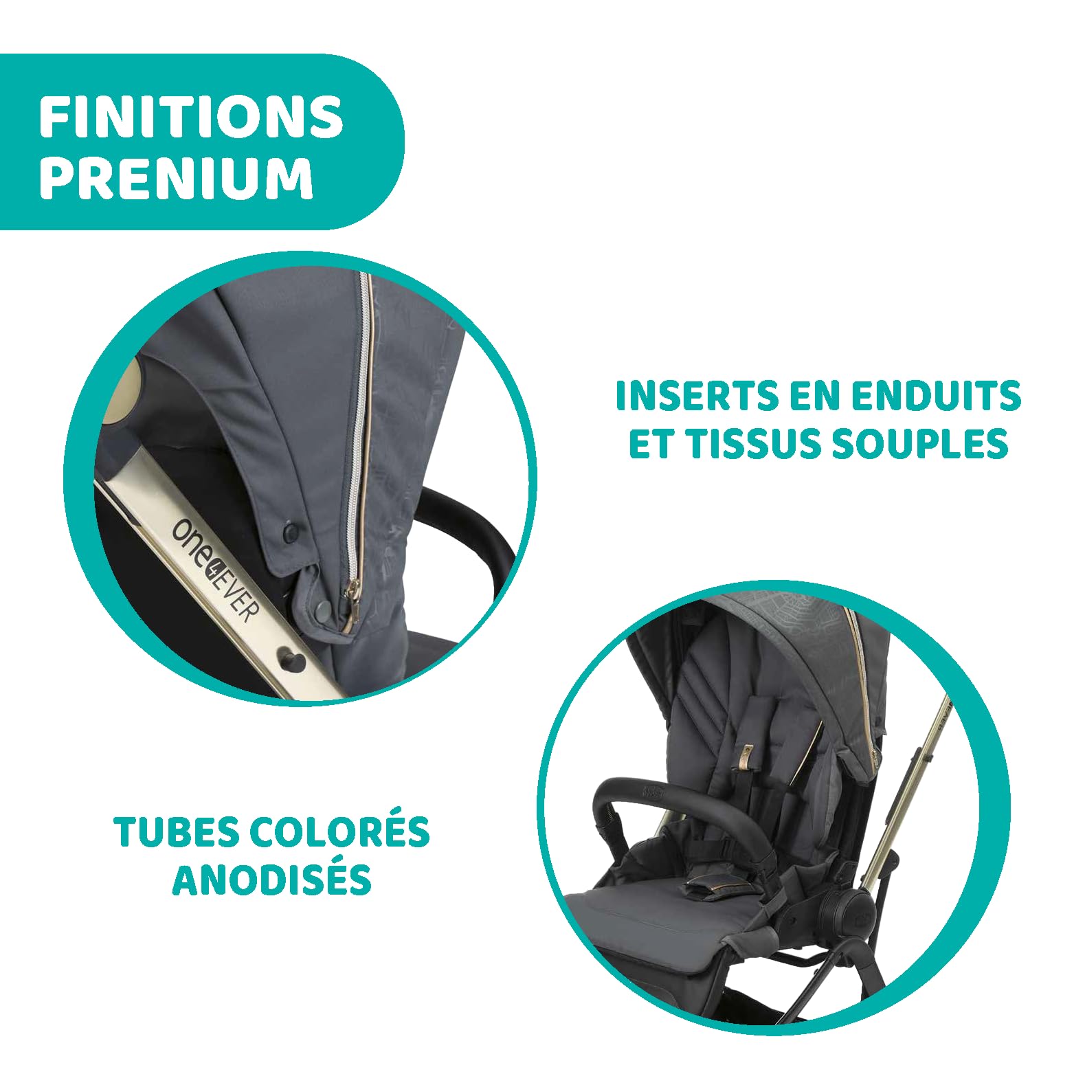 Chicco One4Ever Poussette Légère et Compacte de 0 Mois à 4 ans,Capacité de Charge Maximale de 22 kg,Poussette Pliable,Dossier Inclinable,Fermeture Automatique en 1 étape
