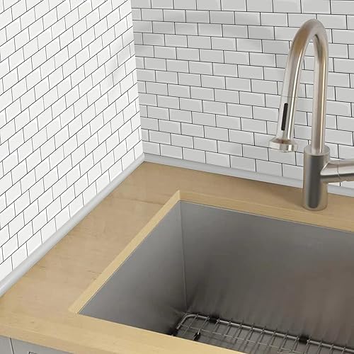 Miniatura 4 de STICKGOO Paquete de 10 adornos para despegar y pegar para bordes de azulejos de salpicaduras, revestimiento autoadhesivo de 12 pulgadas para