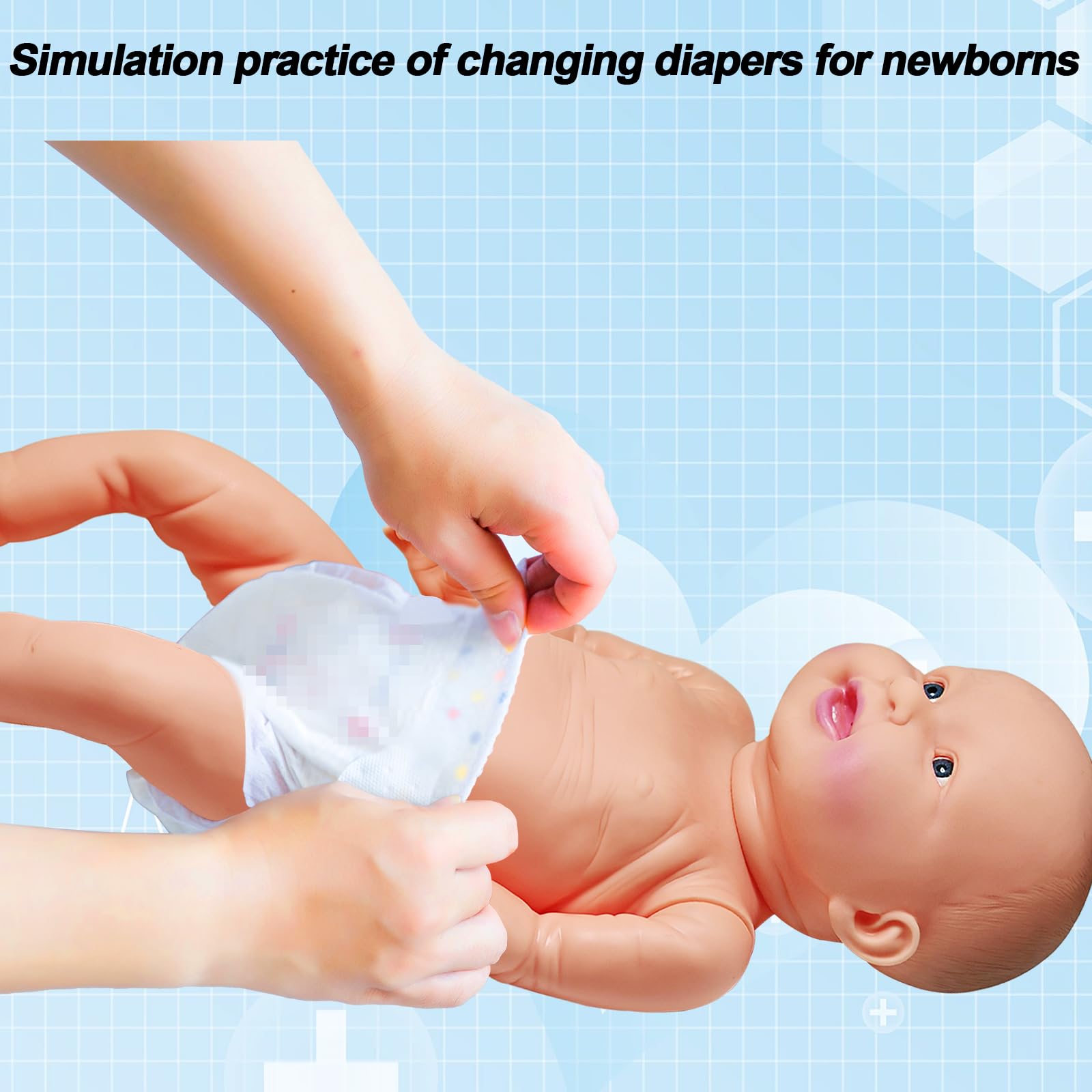 Lebensgroße 52,1 cm Neugeborene Ganzkörper-Stillpuppe, 1 Set Neugeborenen-Modelle, enthält einen Jungen und ein Mädchen zum simulierten Baden und Stillen