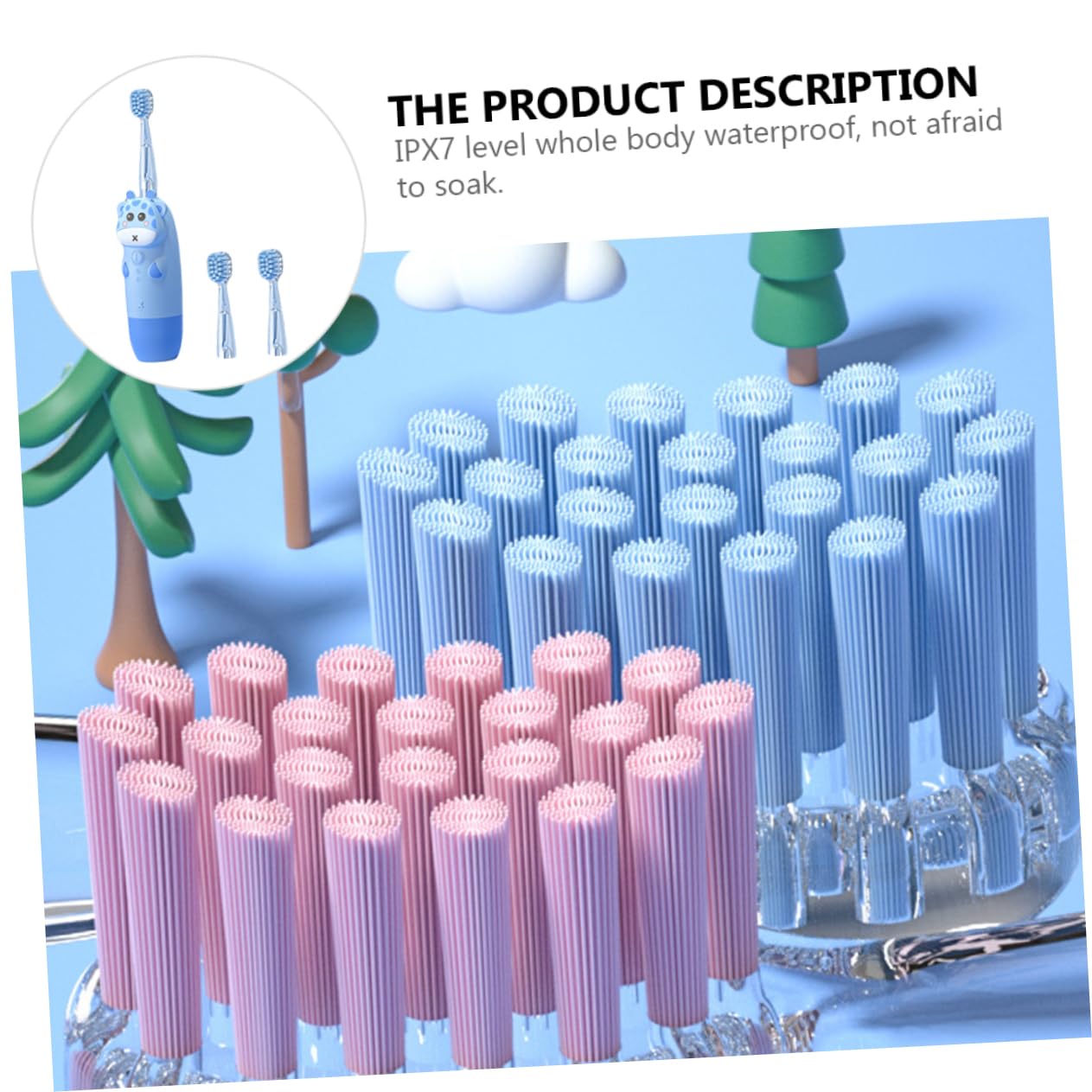 Cepillo de Dientes Sónico 1 Set para Niños Frecuencia Ajustable, Material Pc Adecuado para Cuidado Dental Infantil y Uso Diario