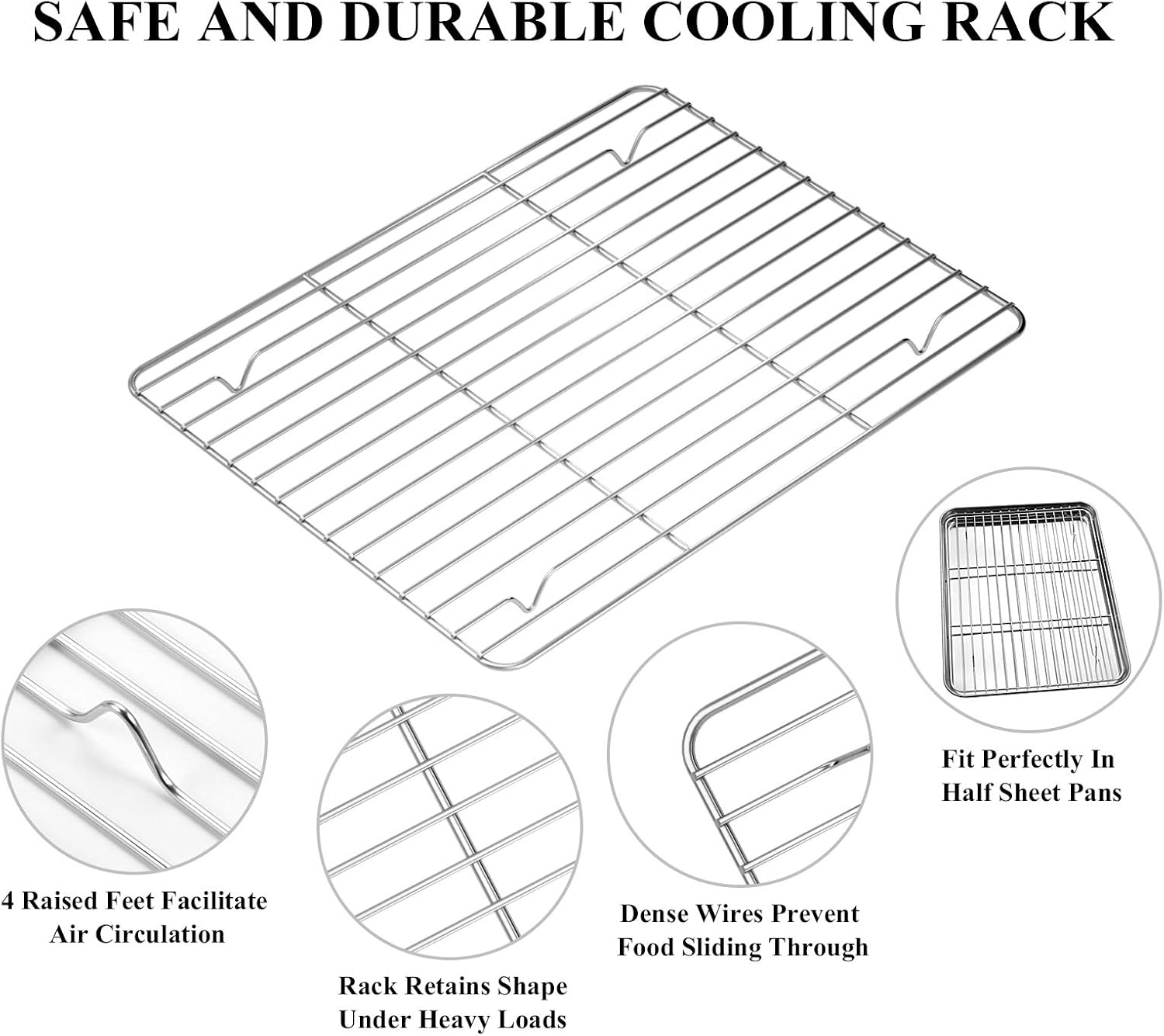 Stainless Steel 12" Baking Sheet with Cooling Rack Set