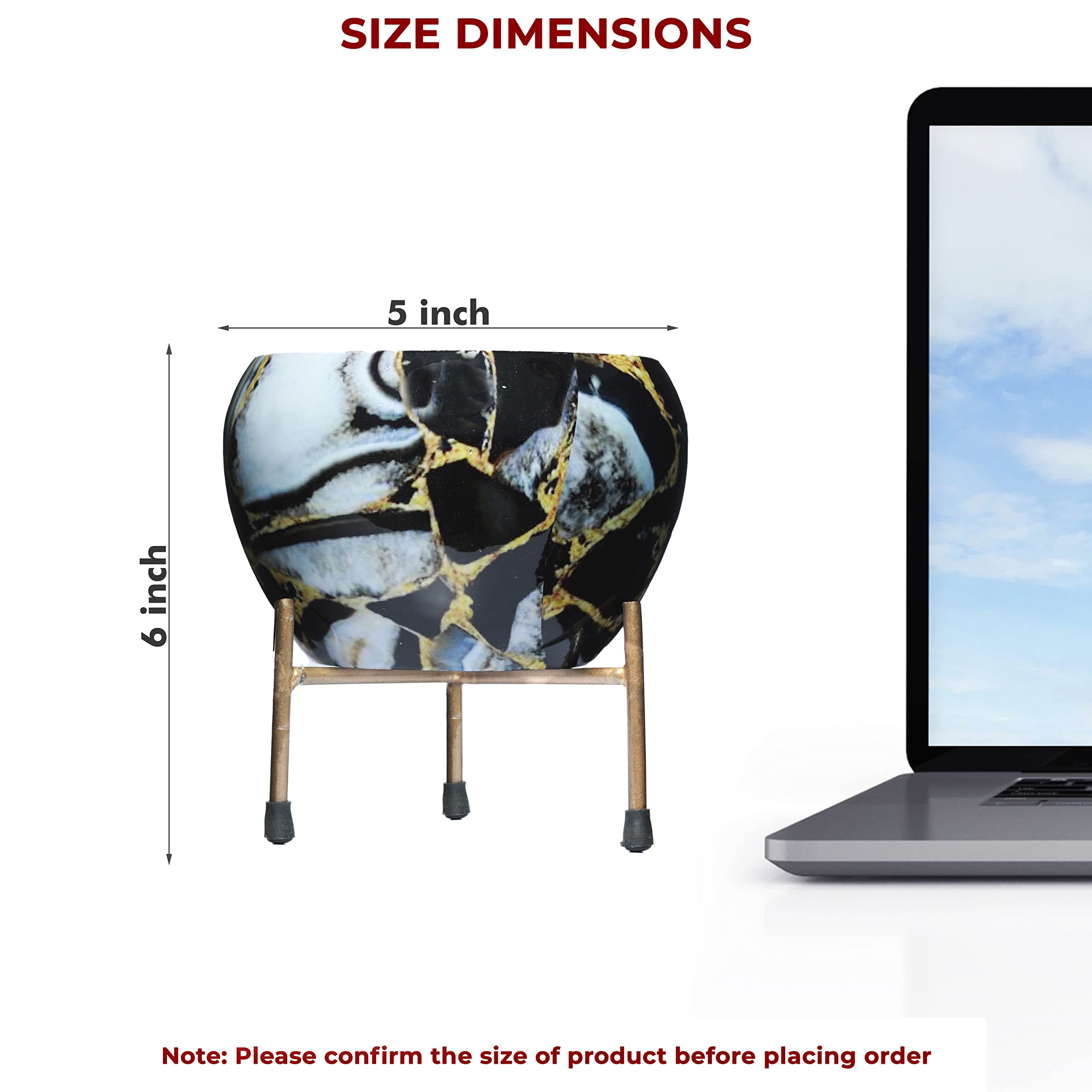 Stylish Metal Planters with Tripod Stands - Set of 2 -2