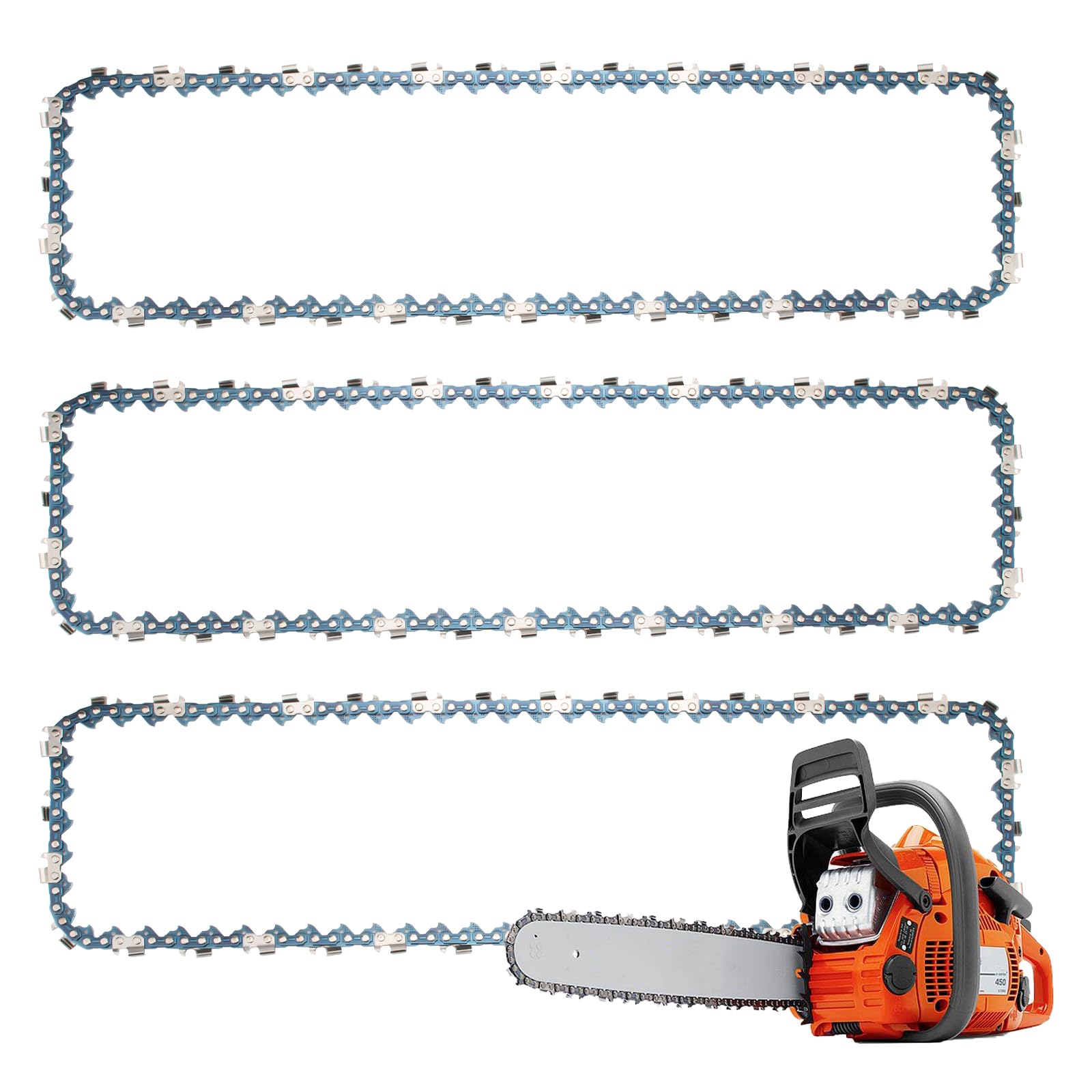 33RS-72 - Cadena de motosierra de 20 pulgadas de repuesto para motosierra Stihl 026,044, MS311, MS391, MS441, MS460, hoja de sierra de cadena 3623 005 0072, 72 eslabones de transmisión de 0.04
