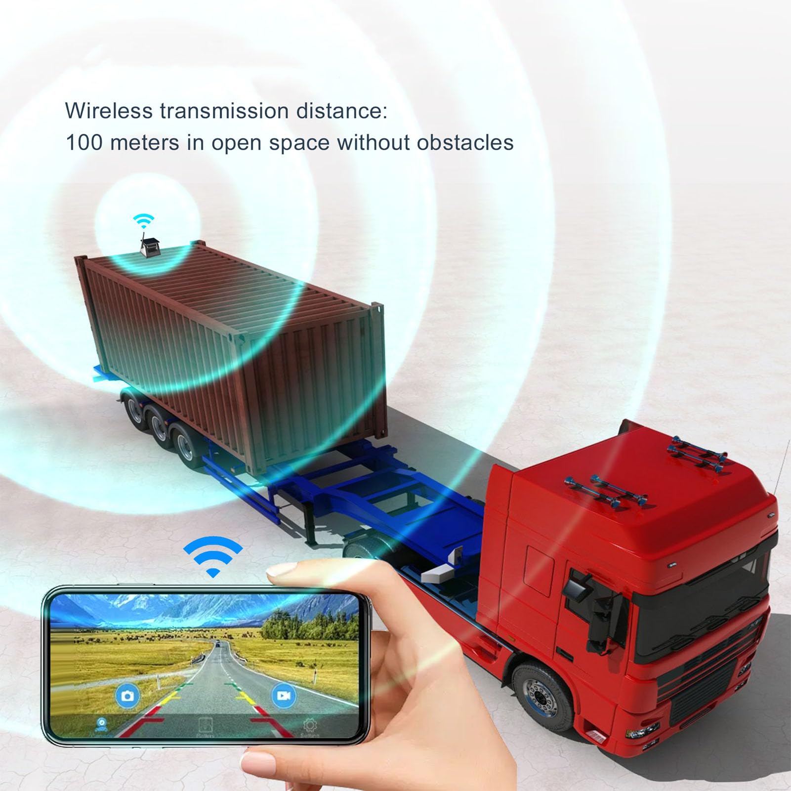 Tbest Bezprzewodowa Kamera Cofania Kamera Cofania Magnetyczna Słoneczna WiFi 720P Noktowizor 10000mAh IP67 z aplikacją na Telefon dla Ciężarówki RV Przyczepa Samochód