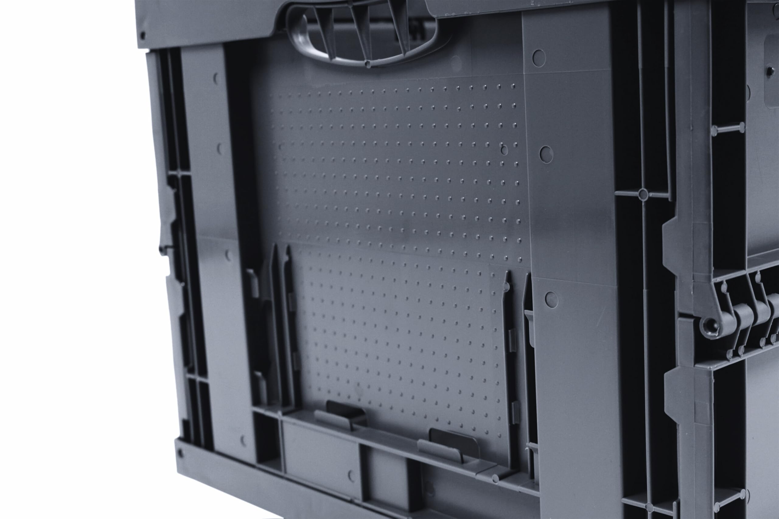 Klappbox stabil faltbar, Klappkiste groß 60L, Made in Germany, TÜV zert., Transportkiste klappbar, Faltbox mit Griff, 60x40x32 cm, Traglast bis 50kg, Grau