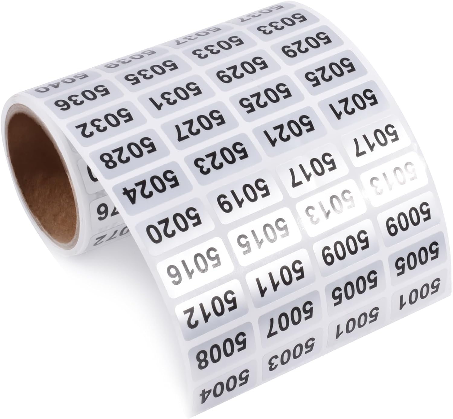 5001-6000 Inventory Stickers Self Adhesive 0.79x0.38 in