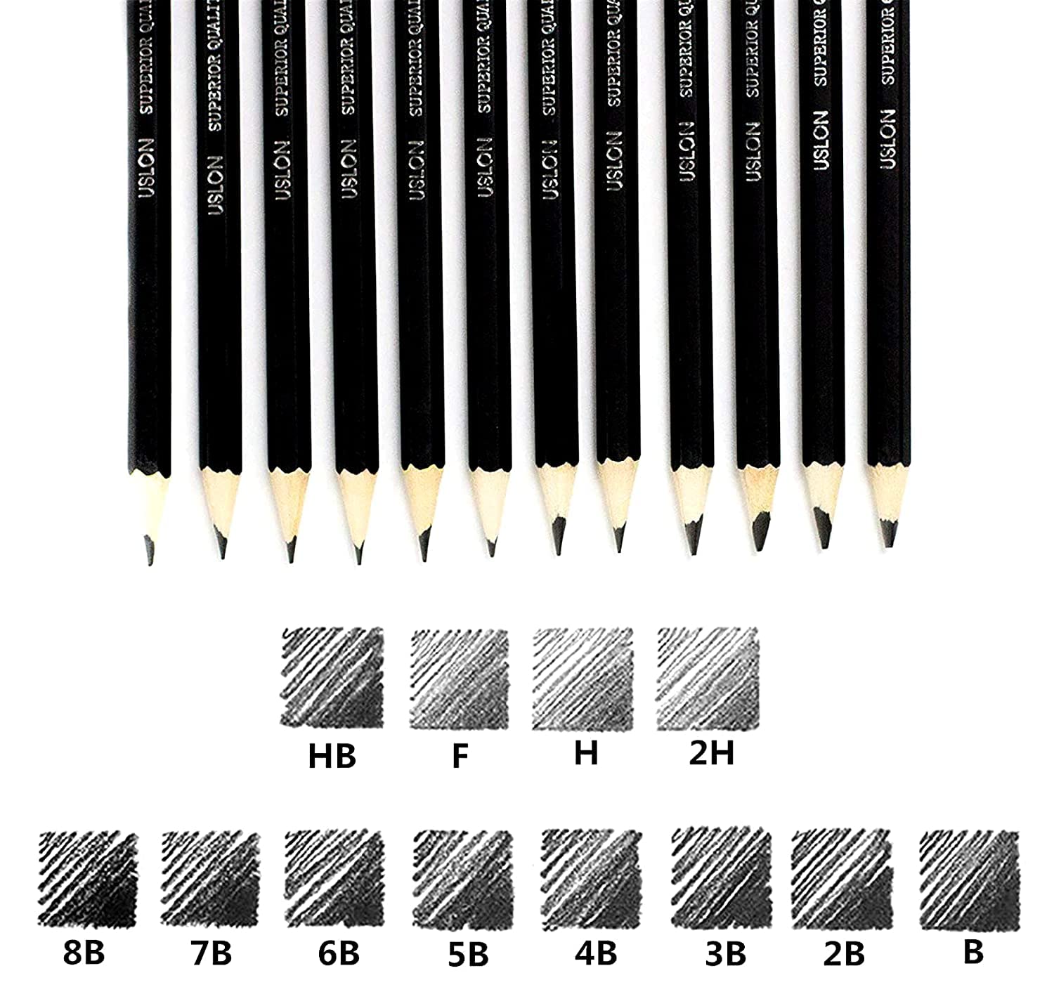 Worison Graded Sketch Pencil Set Of 12 Pc In Elegant Tin Box|Black