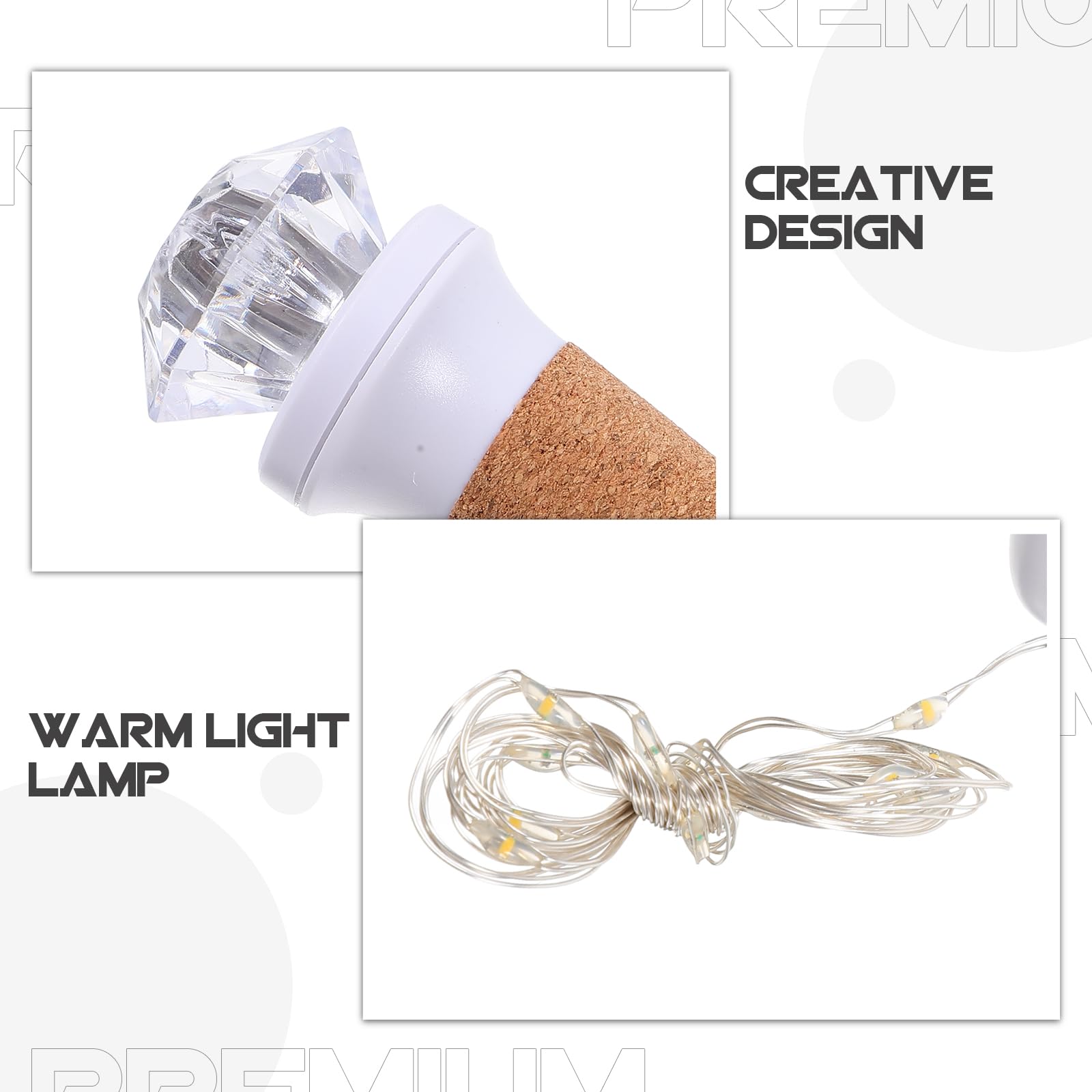 Uonlytech USB Rechargeable Diamond String Lights with Seven Color Flash for Wedding Party Bar Indoor Decor Bottle Cork Lamp - Image 4