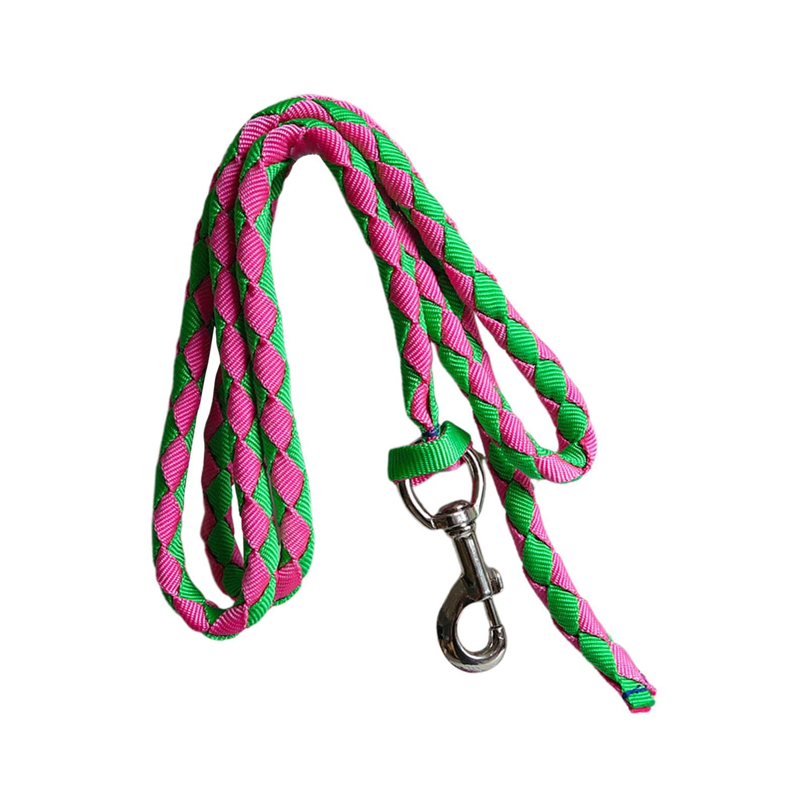 Yiju Equestrian Rope with Snap Hook for Horses, 3.5meters Green Pink