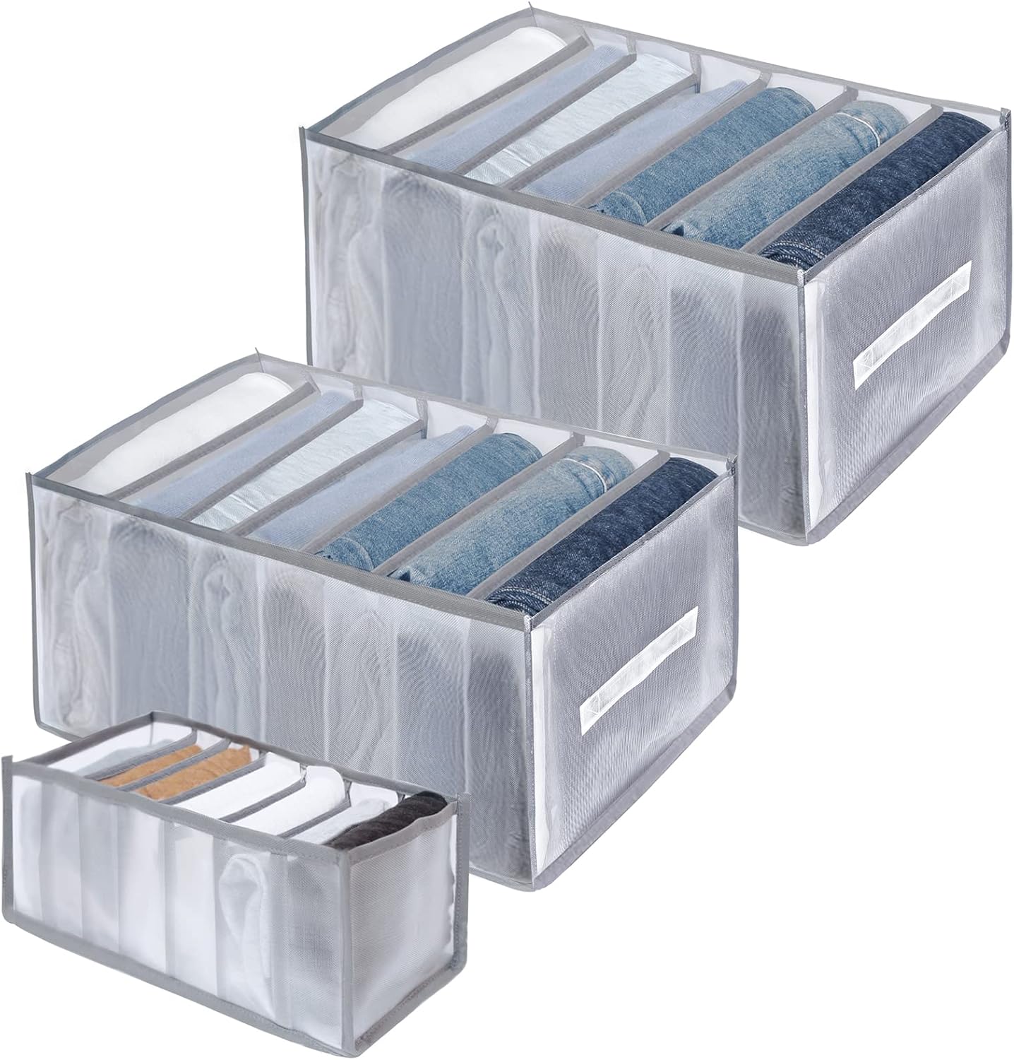 Upgraded 7 Grids Wardrobe Clothes Organizer, Jean Organizer