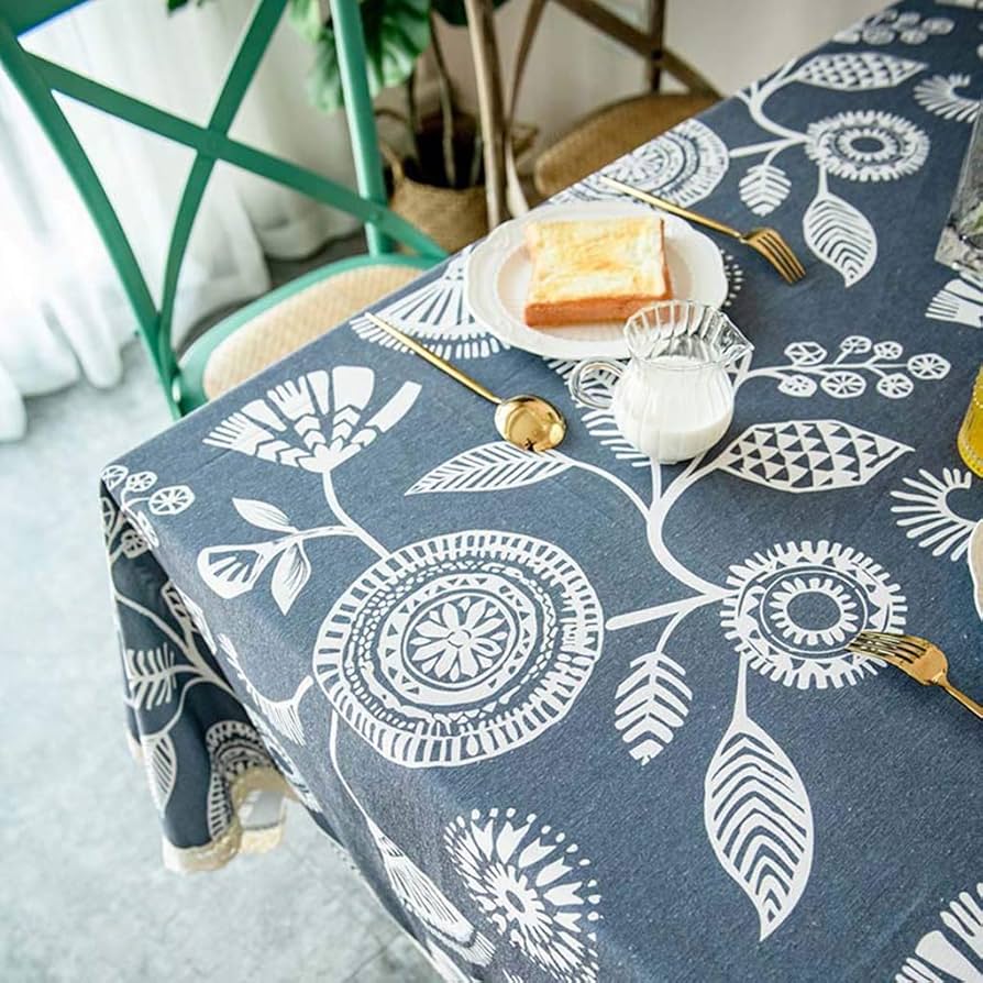 刺繍テーブルクロス200x140cm Amazon｜テーブルクロス‐正方形 北欧風‐刺繍レース サイド