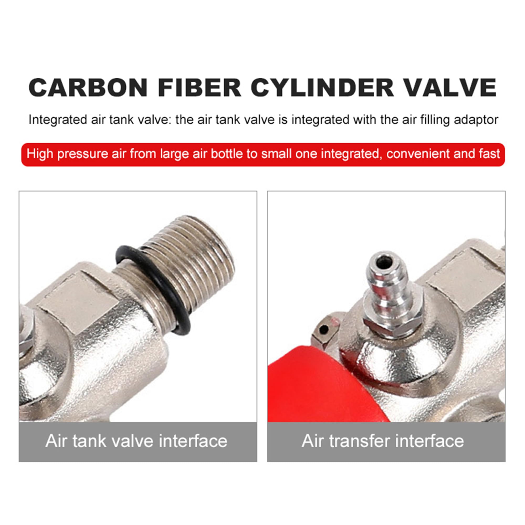 Bouteille HPA Fibre Carbone TUXING 0.5L 4500 Psi - Vide, Pour Remplissage Paintball, PCP, Plongée - Certification CE, Durée Vie 15 Ans