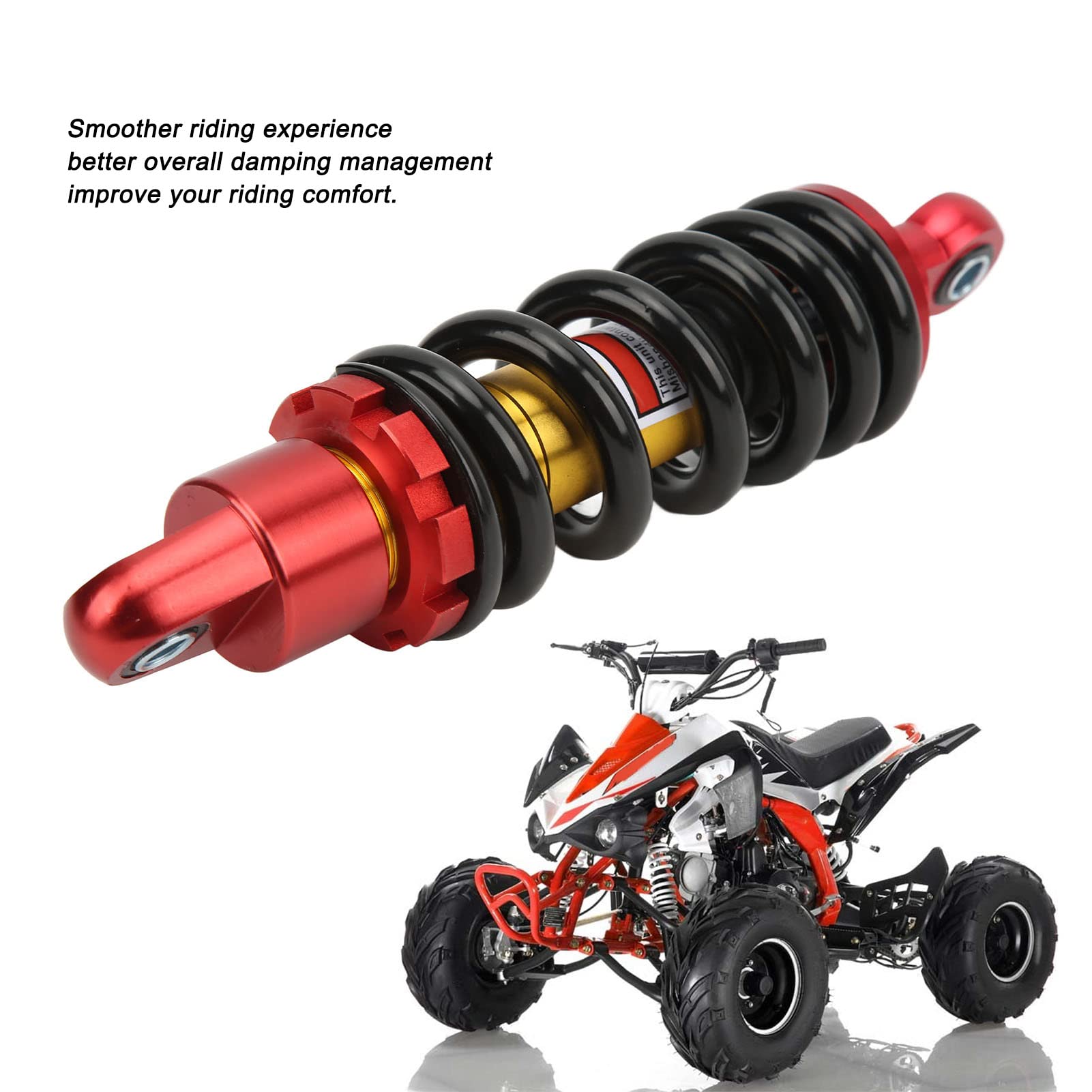 Fockety Motorradstoßdämpfer, 250mm Universal einstellbare Dämpfung Stoßdämpfer Federbeine Hinterradaufhängung Dämpfer, Stoßdämpfer Federbeine Hinterradaufhängung Dämpferfeder für ATV Go