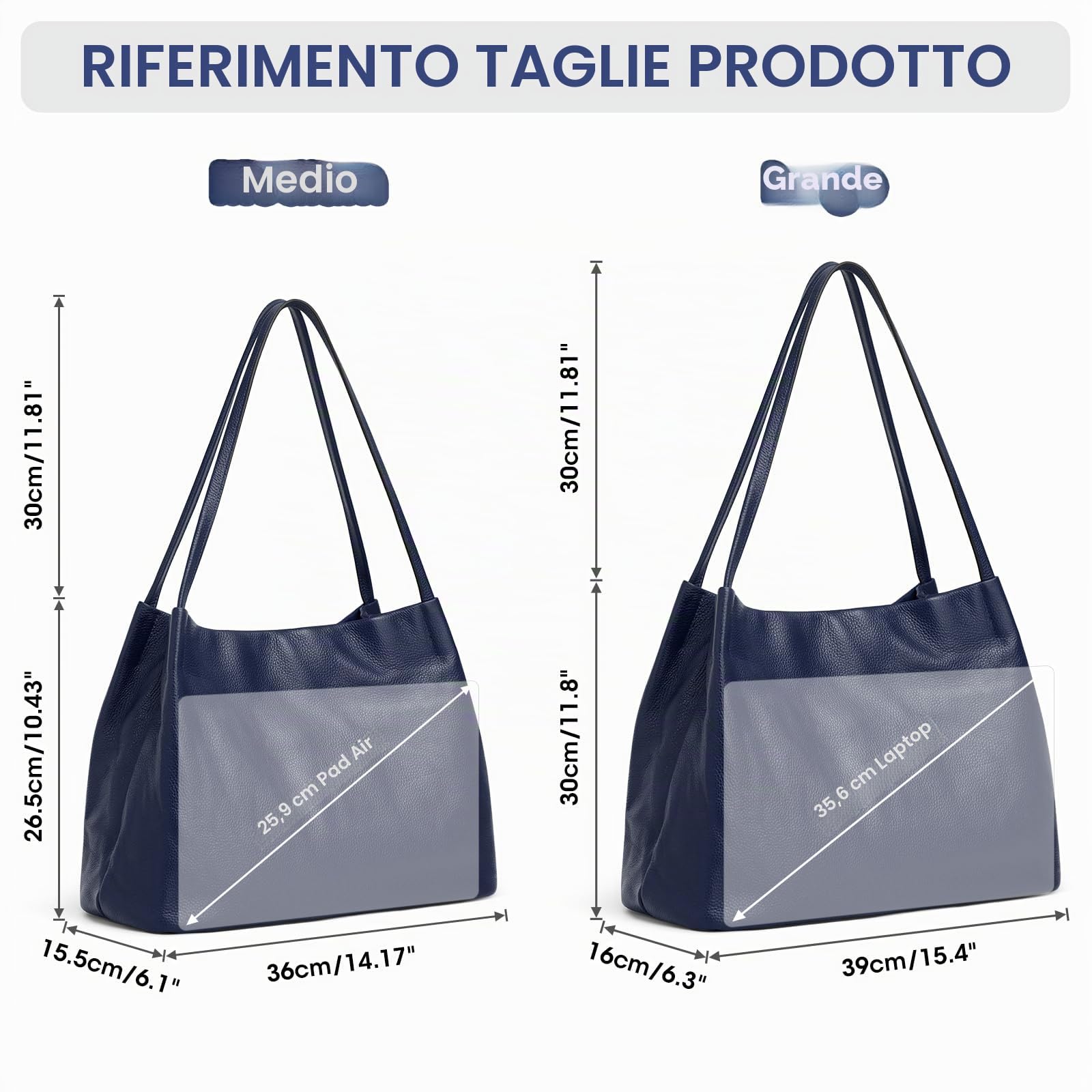 Kattee Borsa larga da donna, in vera pelle, casual, con chiusura magnetica a scatto