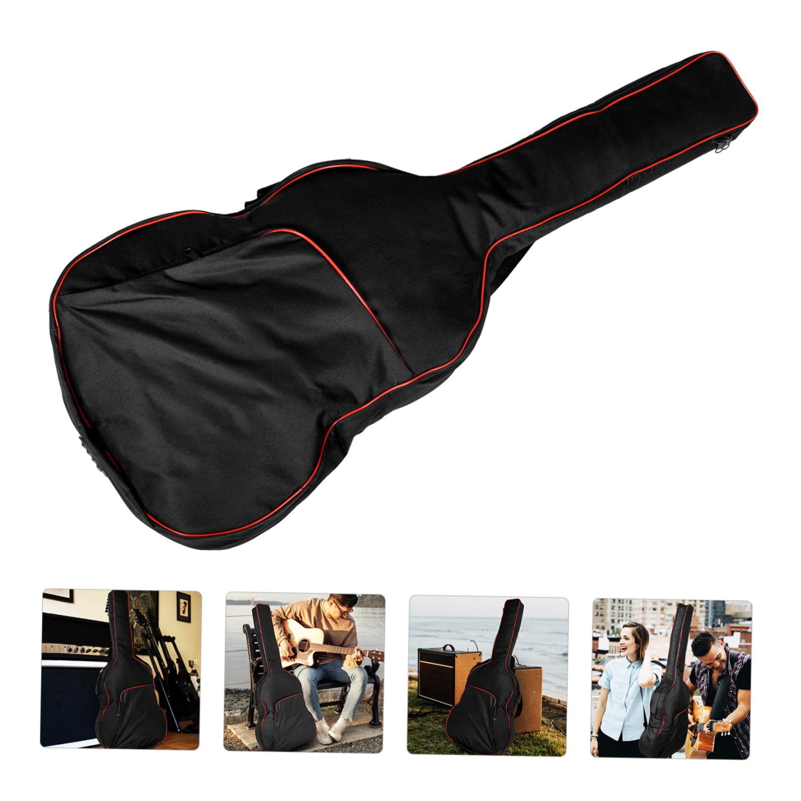 ibasenice Paquet de Transport pour Guitare Acoustique 41 Pouces en Tissu Oxford Étanche Poche Supplémentaire pour Performance en Extérieur