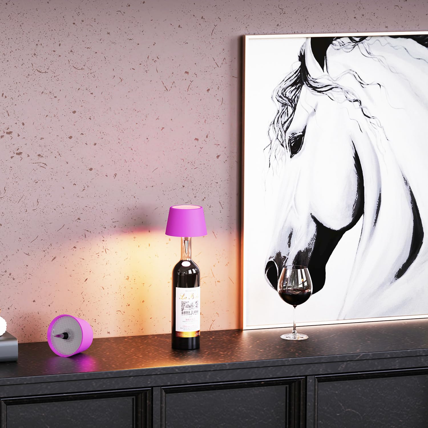 MU LIN lampada bottiglia ricaricabile,lampada da tavolo senza fili,Controllo Touch da 3 Modalita Temperatura di Colore, Dimmerabile, per Soggiorno, Ristorante