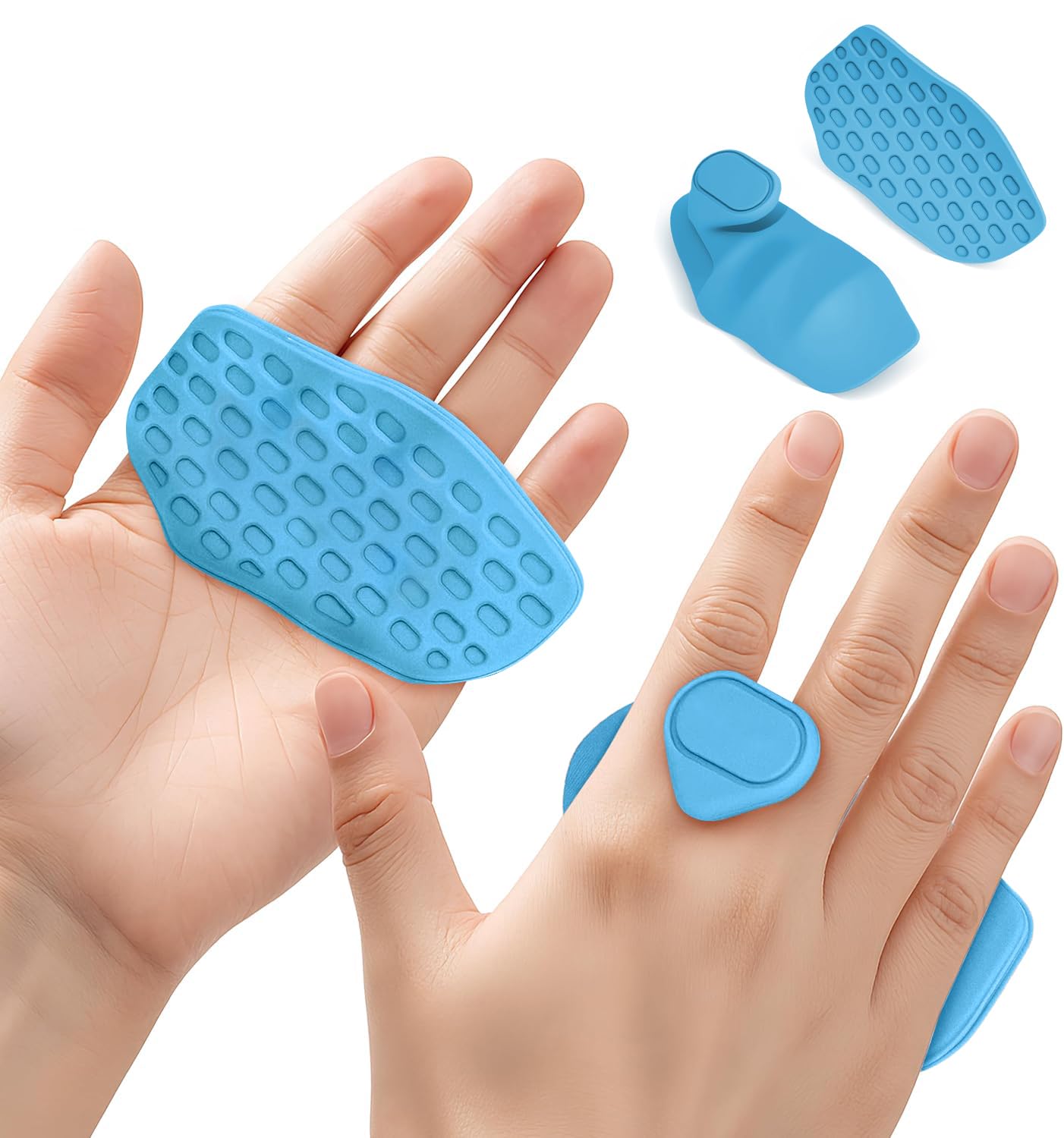 Non-slip workout grips,gym grips,weightlifting pads,ergonomics weightlifting gloves for men women deadlift,fitness training and exercise,gym grips pads for palm protection (Blue)
