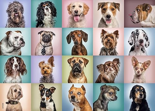 BEDUKE Rompecabezas para adultos de 1000 piezas, cada pieza es única, de cartón grueso y resistente, entrelazado preciso, para perros, animales,