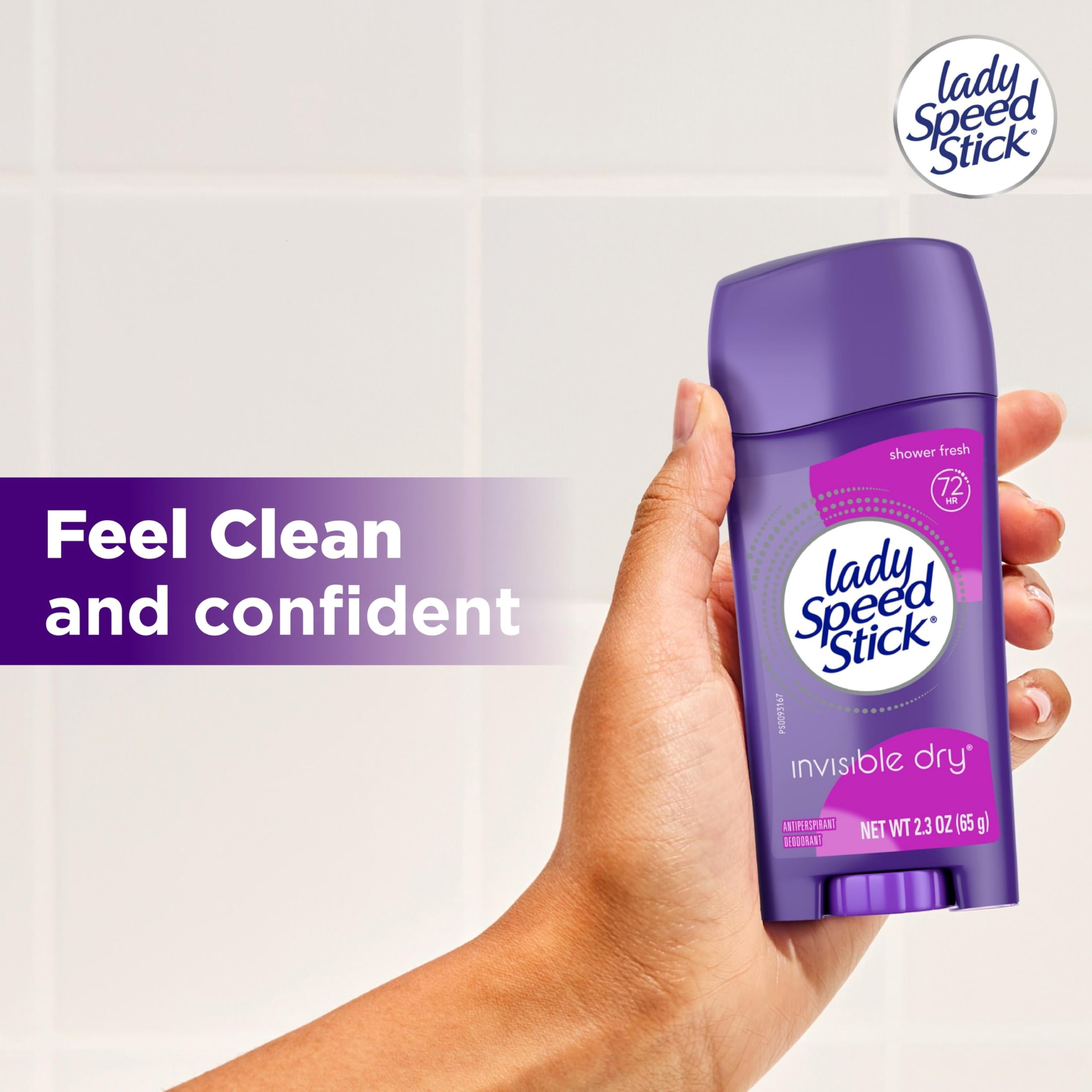 Lady Speed Stick Deodorant for Women,invisible Dry Shower Fresh- 2.3 Ounce (pack Of 4),