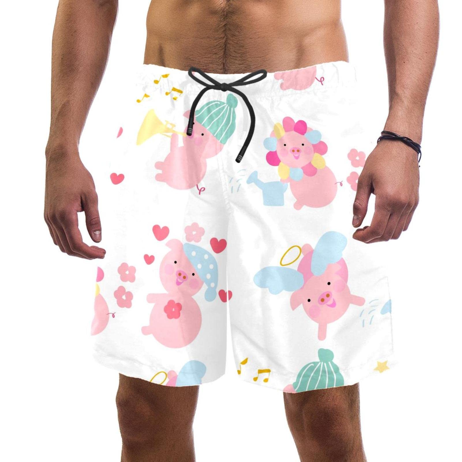 Maillots de bain cochons à fleurs JDEZ légers : le short de plage séchage rapide - 6