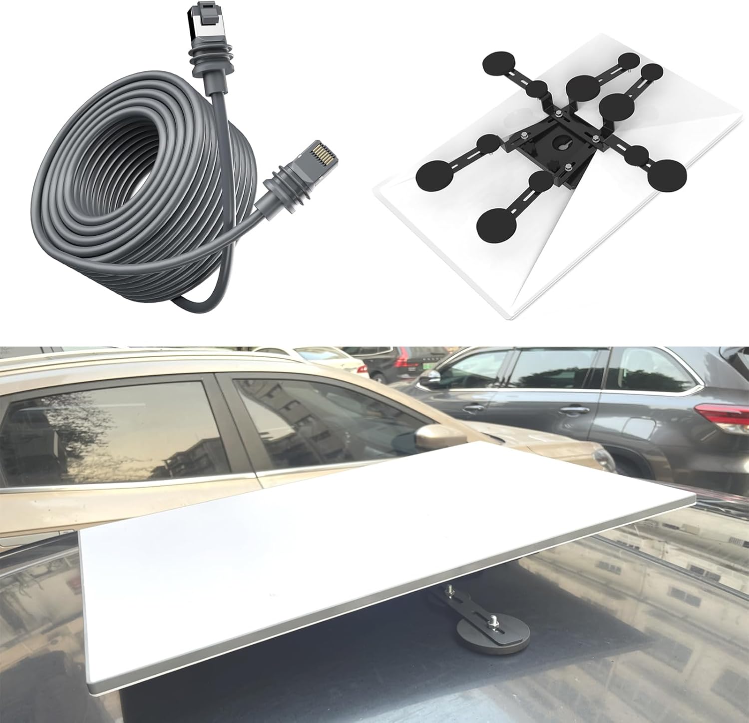 Starlink Magnetic Car Roof Mount with 100FT/30M Starlink Cable for Gen 3/V3 Dish