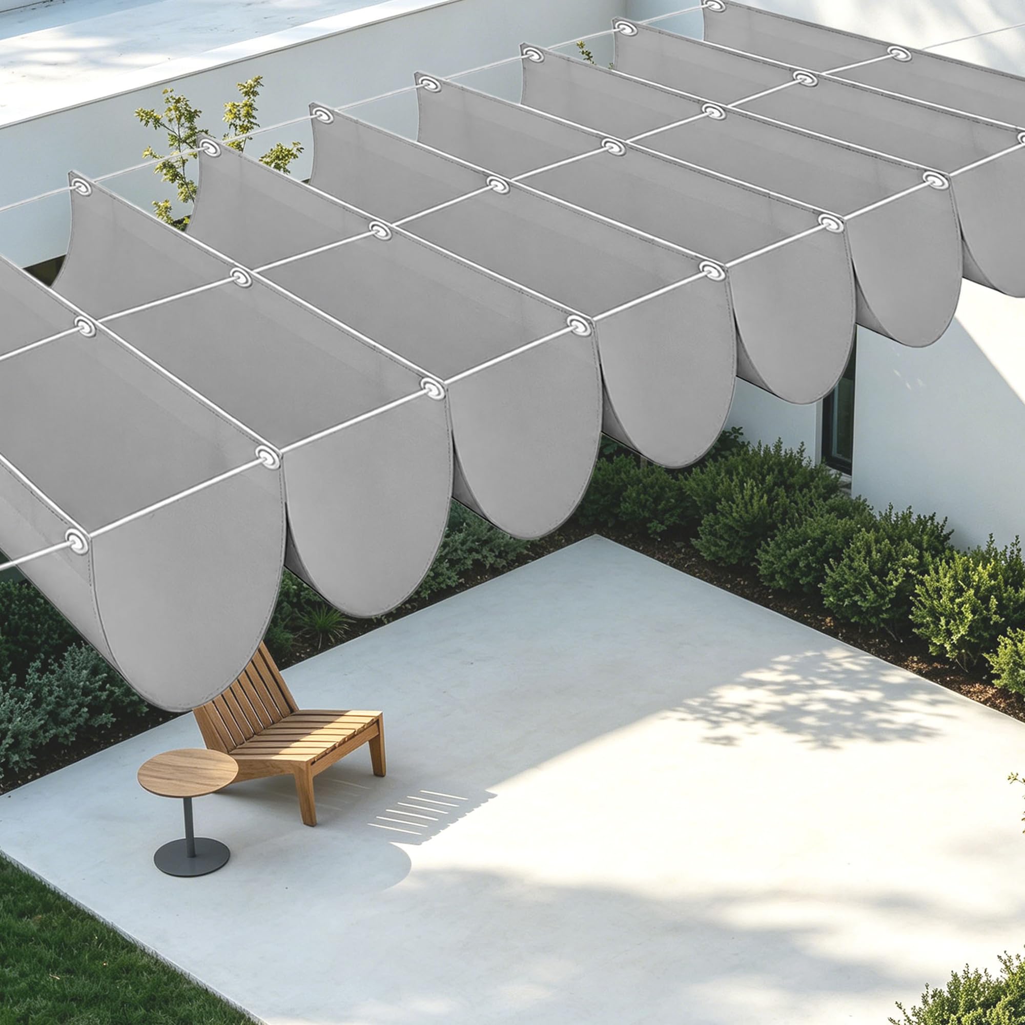 Voile d'ombrage rectangulaire 150x200 cm gris clair pour pergola