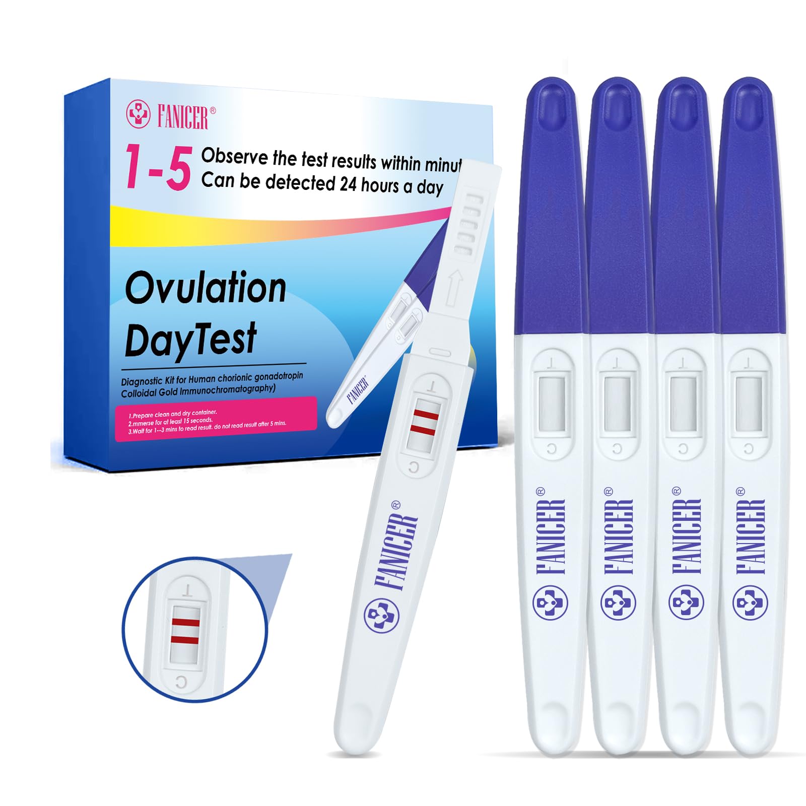 5 Packs Pregnancy Tests,Early Pregnancy Test,Early Response Home Testing Kit,Early Detection Pregnancy Test Fast Response,High Accuracy and Independent Packaging,Blue