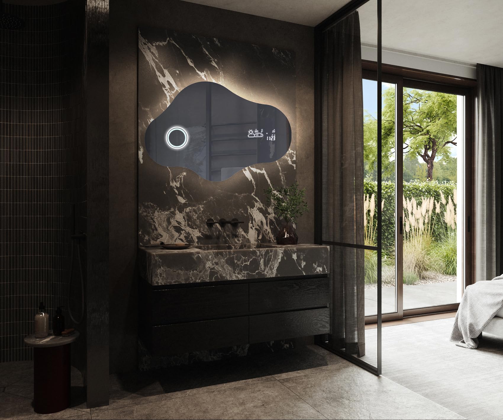 A ARTFORMA Specchio 94x54 cm CHM221 x58, LED, Illuminazione | su Misura, moderno specchi con illuminazione, retroilluminato, CHM221