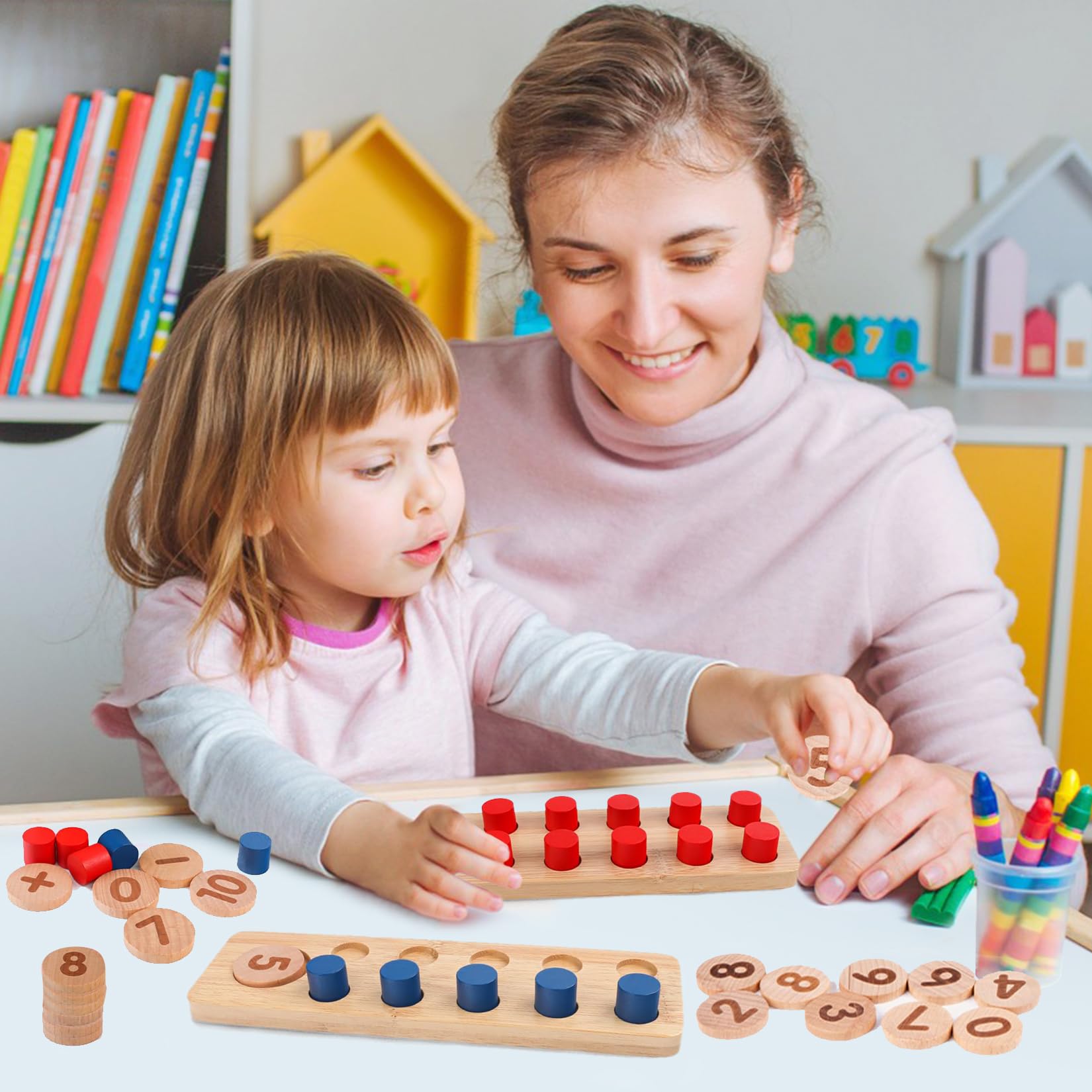 Montessori Spielzeug Intuitibrix Aus Zahlen Lernen Holzspielzeug Addition Und Subtraktion Innerhalb Von 20 Mit Aufbewahrungstasche Für Kinder Ab 2 3 4 5 6 Jahre