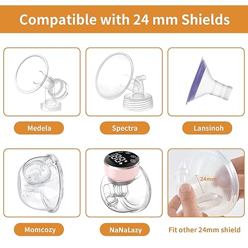 Miniatura 2 de TOVVILD Insertos de brida de 0.591 in y 0.669 in para Medela, Spectra escudosbridas de 0.945 in, compatible con Momcozy S9S9ProS12S12Pro, extractor