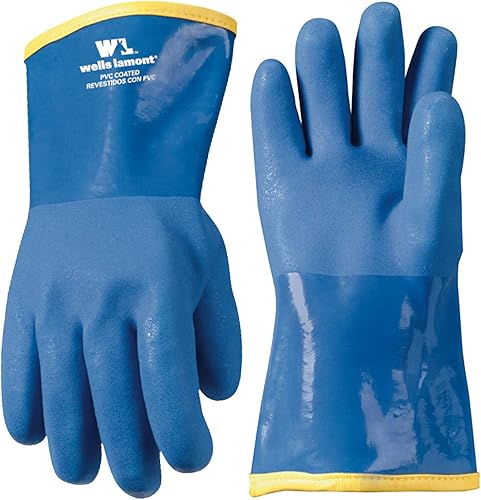 Guantes de trabajo Wells Lamont con puño y forro de algodón, recubierto de neopreno, peso pesado, talla única, en color negro (189)