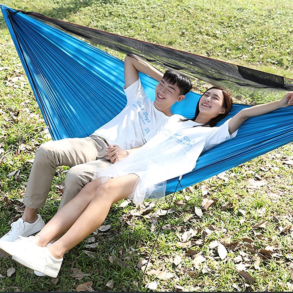 DYTWXG Hamaca para Acampar con mosquitero, para 2 Personas, para Viajes al Aire Libre, de Nailon Ligero, portátil, antivuelco, para Acampar, Hacer Senderismo, mochileros, Viajes, Playa