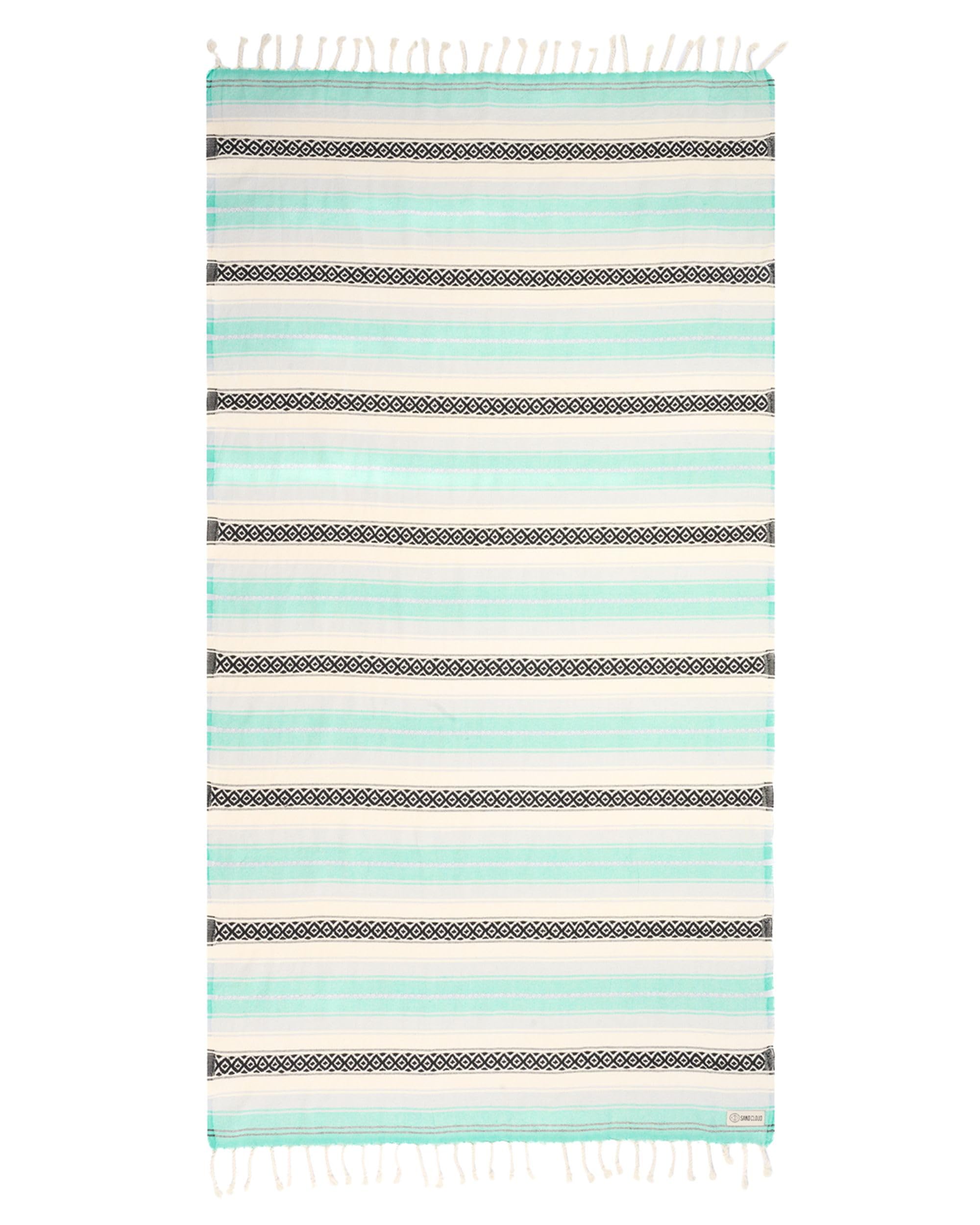 Sand Cloud Turkish Beach Towel - Sand Free - 100% Organic Turkish Cotton Yarn - Quick Dry Towel for Beach, Picnic Blanket or Throw - As Seen on Shark Tank - Tie Dye (Mint Baja)