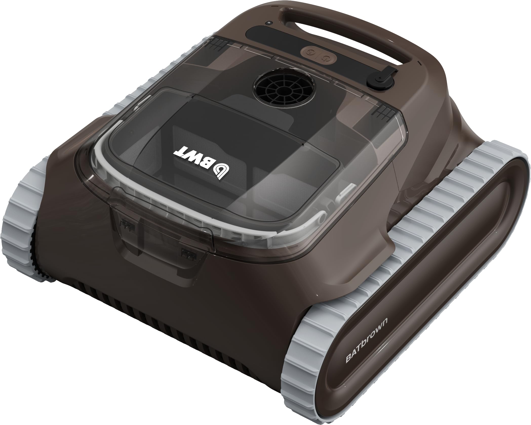 BWT Robot Limpiafondos BATbrown Inalámbrico, Batería de Iones de Litio, para Piscinas hasta 15m, con App, Doble Filtración