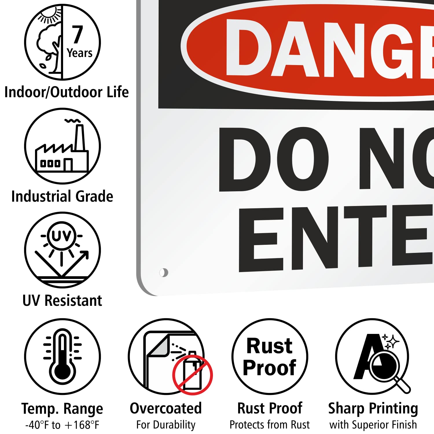SmartSign "Danger - Do Not Enter" Sign | 7" x 10" Aluminum — Amazon image 7