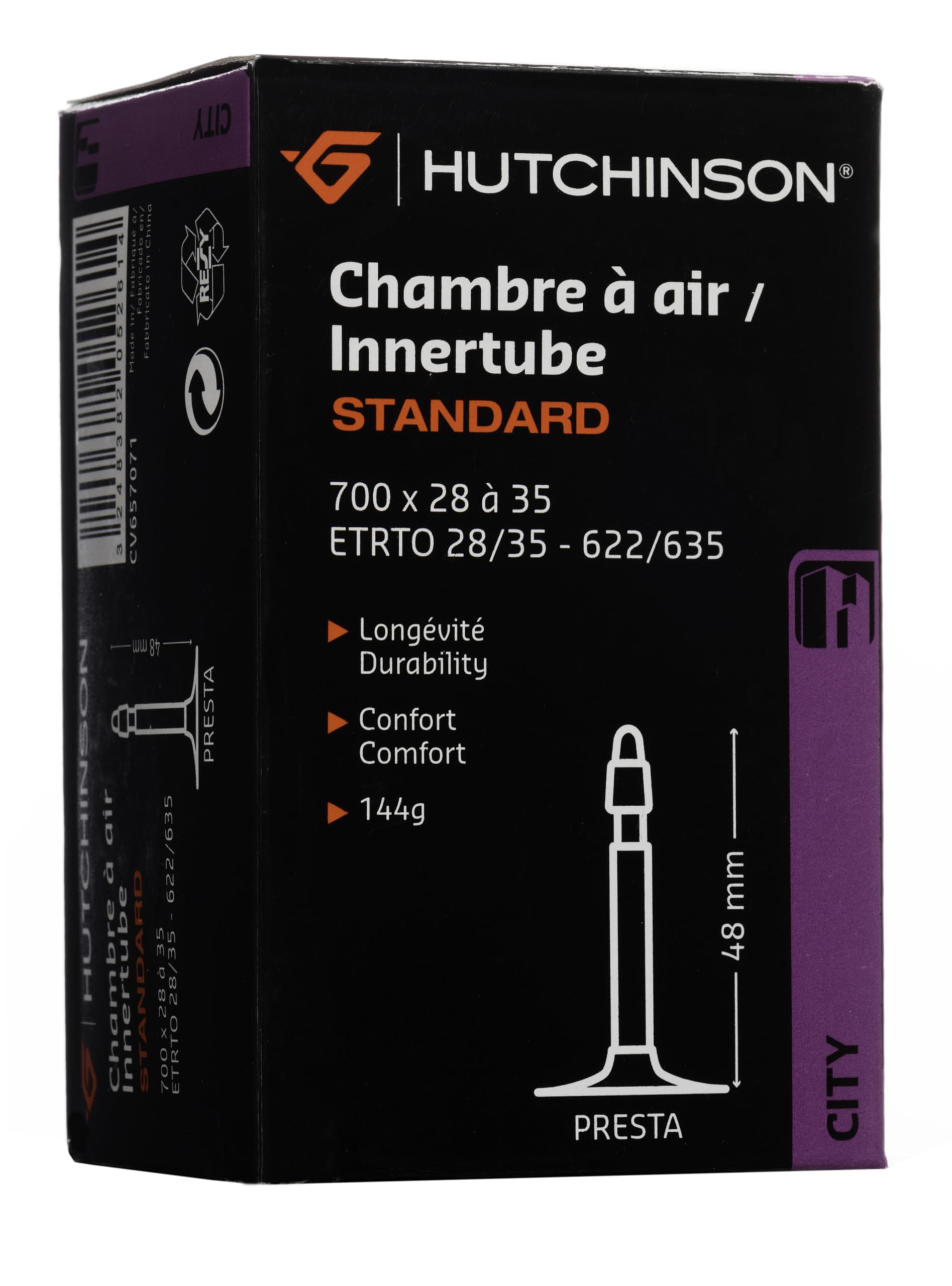 Hutchinson Standard City Inner Tube – Presta Vavle (48mm) – 700 x 28/35c