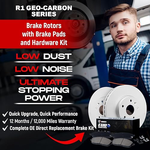 Miniatura 2 de R1 Concepts Rear Brake Kit For 2006-2007 BMW 525xi, 530xi, 2009-2010 BMW 528i, 535i, 2008 BMW 528xi, 535xi| Blank Brake Rotors| Ceramic Brake Pads