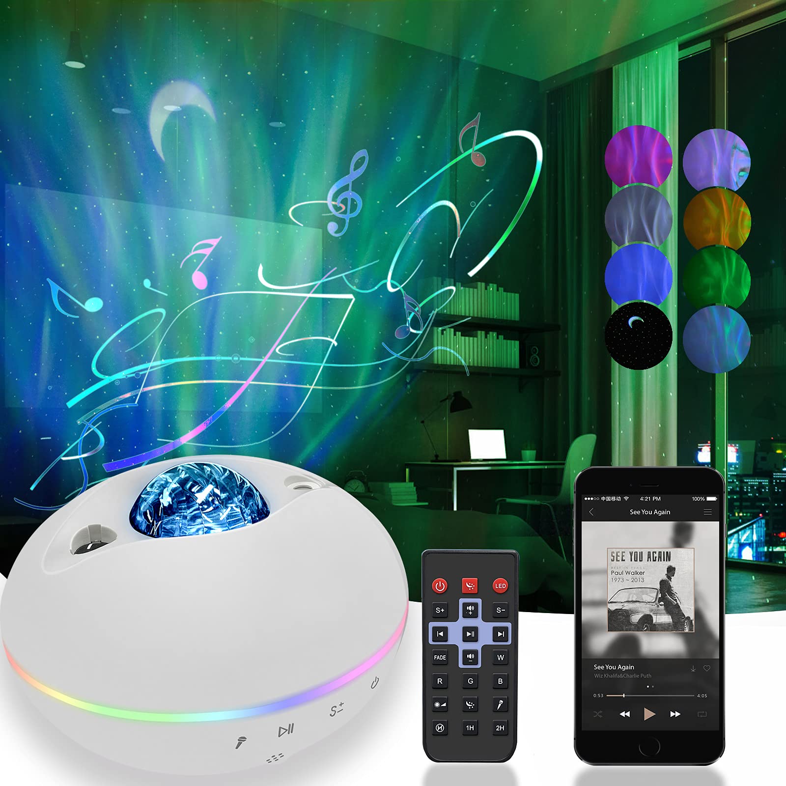 Aurora Star Projector,3D Galaxy Star Projector lamp,LED Baby Starlight Night Light,with Timer and Bluetooth Speaker,Children Adult Party Room Bedroom Decoration,Goliday Gifts