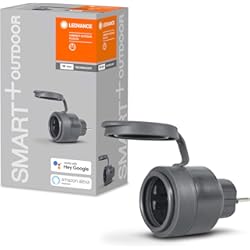 Enchufes Inteligentes Tapo LEDVANCE Enchufe inteligente para exterior con tecnología WiFi en un diseño compacto, controlable con Alexa, Google, SMART + OUTDOOR COMPACT PLUG, paquete de 1