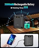 Vista 4 de SHIDU 30W Voice Amplifier with Wireless Microphone, IPX6 Waterproof Amplifier Wireless & Wired Microphone Bluetooth Speaker Personal Megaphone for