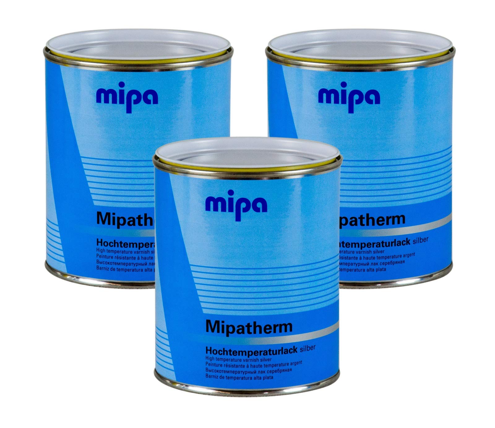 3x MIPA Mipatherm Silber Thermolack Ofenlack hitzebeständig bis 800°C 750 ml