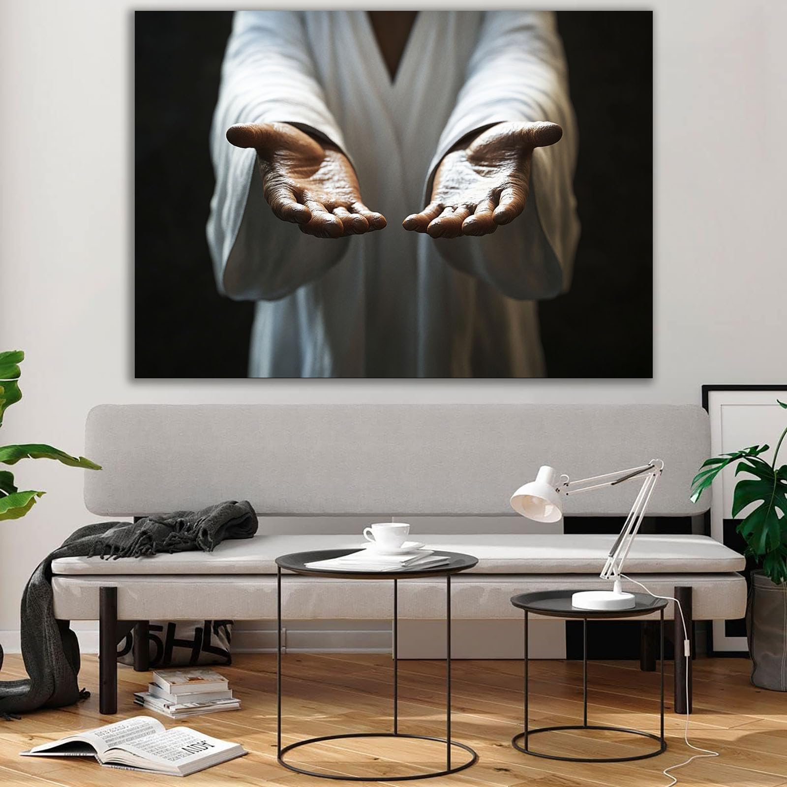 DMZPKZB Chrystus Malarstwo Dekoracja ścienna Religia, Religia Chrystusa Malarstwo Dekoracja ścienna - 50 x 70 cm oprawione (biały)