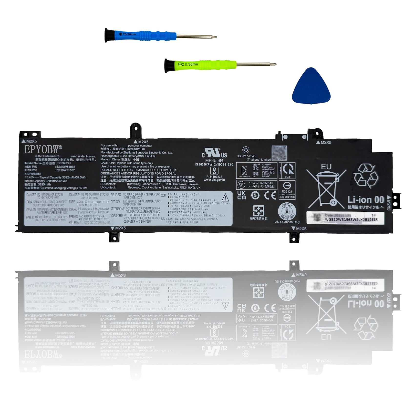 Amazon.com: EPYOBW L21D4P71 Laptop Battery 52.5Wh Compatible with
